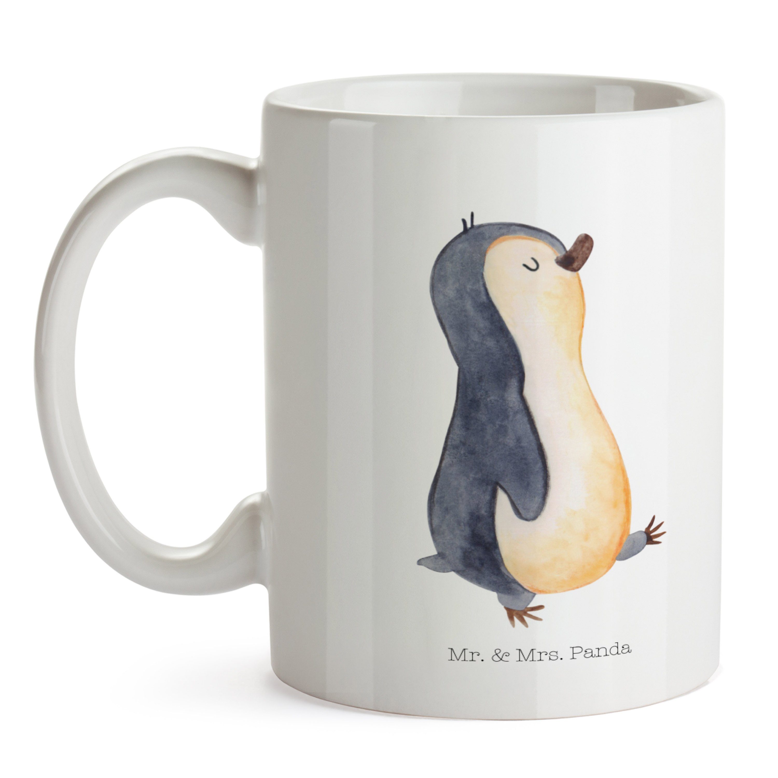 Mr. & Mrs. marschierend - Tasse Sprüche, Pinguin Weiß - Geschenk, Keramik Porzellantasse, Tasse Panda