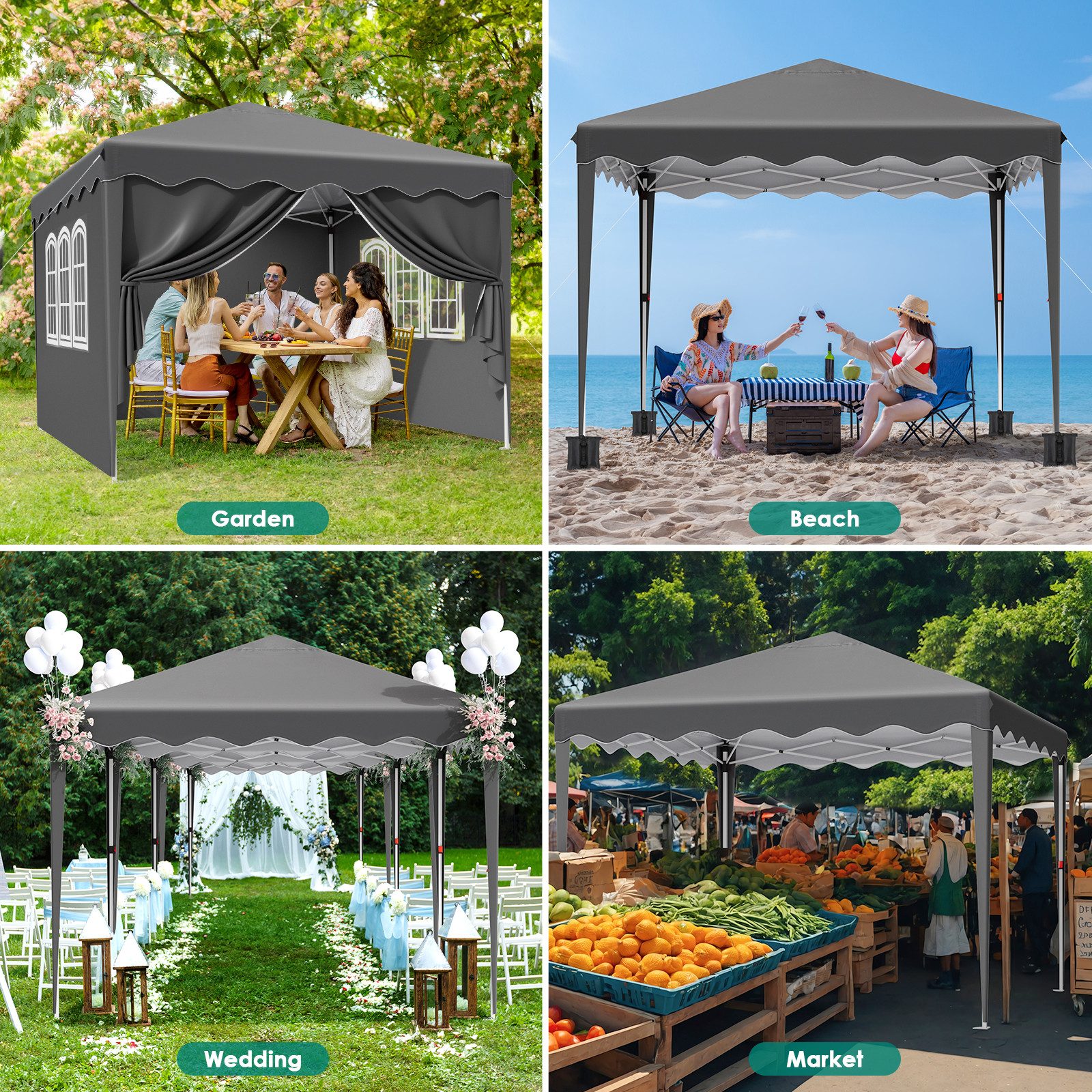 TLGREEN Faltpavillon Pop up Pavillon 3x3, günstig online kaufen