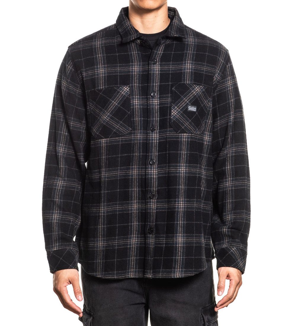 Sullen Clothing Langarmhemd Tucker Flannel Shirt Holzfällerhemd Kariert Grau