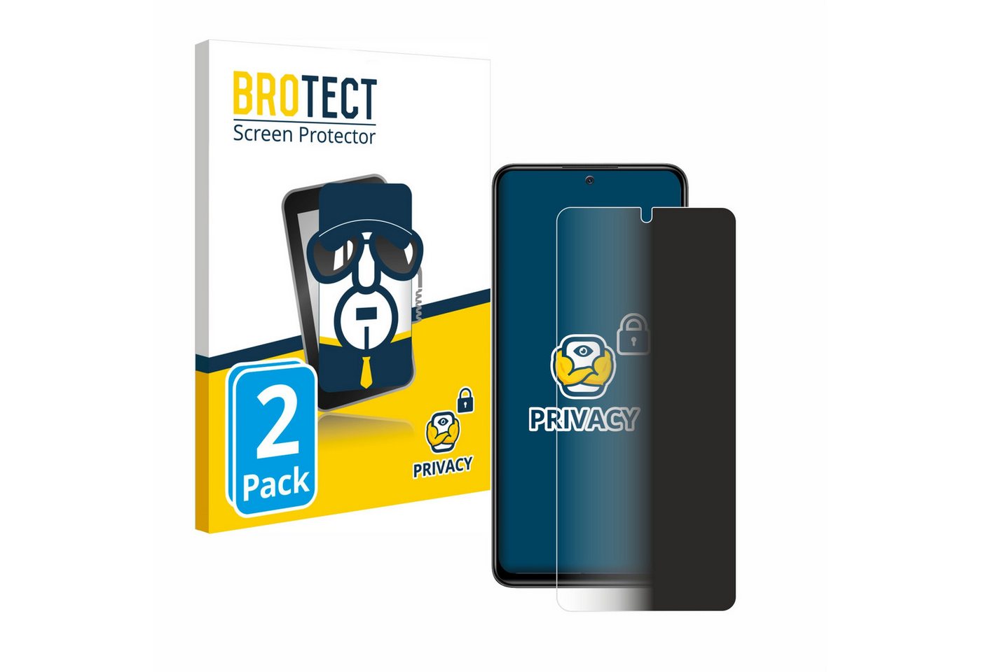 BROTECT Displayschutzfolie Sichtschutzfolie für Xiaomi Redmi Note 11 Pro 5G, 2 Stück, Anti-Spy Privacy Sichtschutz Blickschutzfolie Blaulicht-Schutz