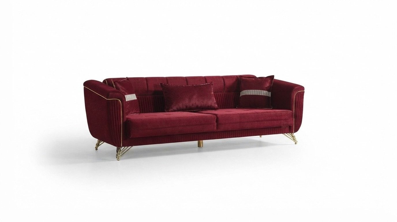 Xlmoebel 3-Sitzer Edles modernes Sofa 228 cm in Braun – stilvolles Möbelstück, 3-Sitzer 1 Teile, Made in Europa