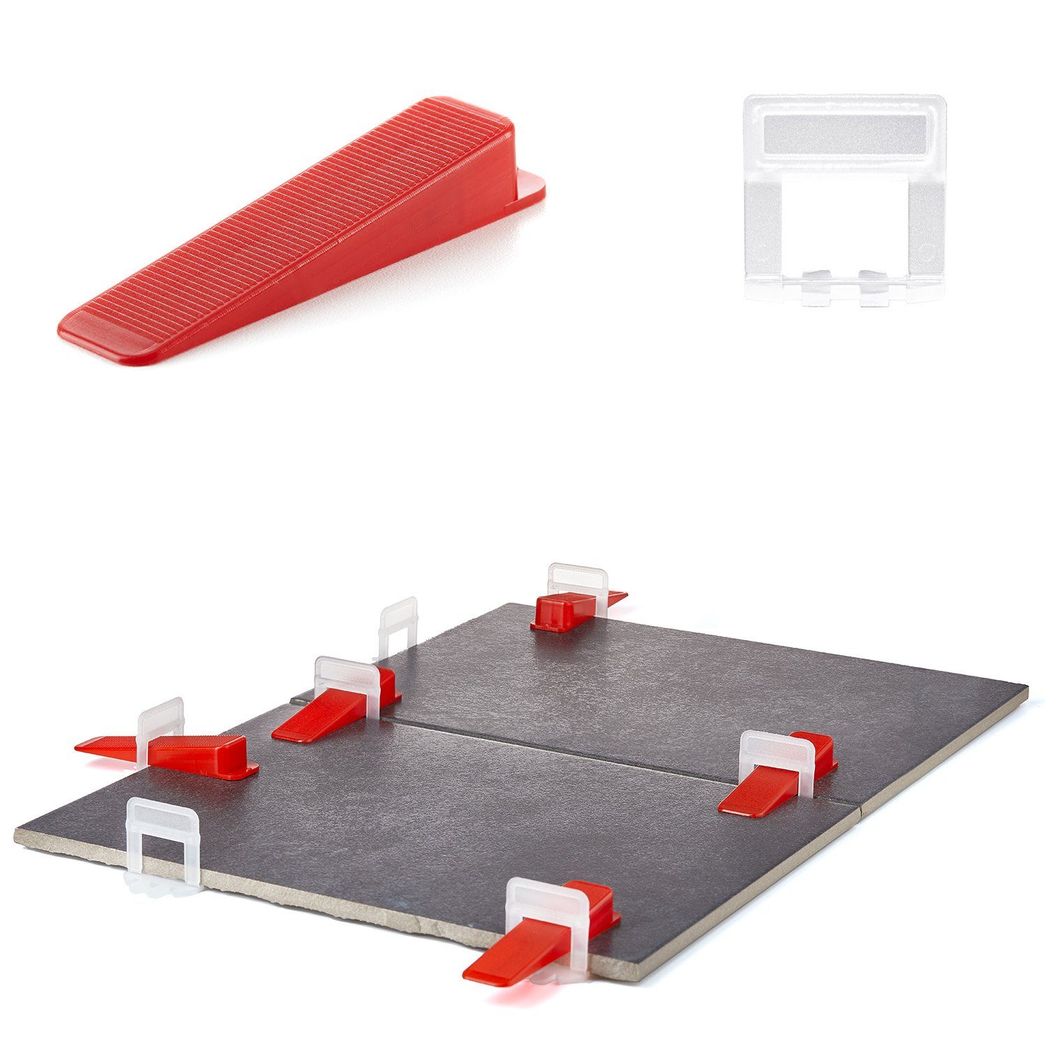 BigDean Verlegeset 1,5mm Fliesen Nivelliersystem 200 Laschen 100 Keile günstig online kaufen