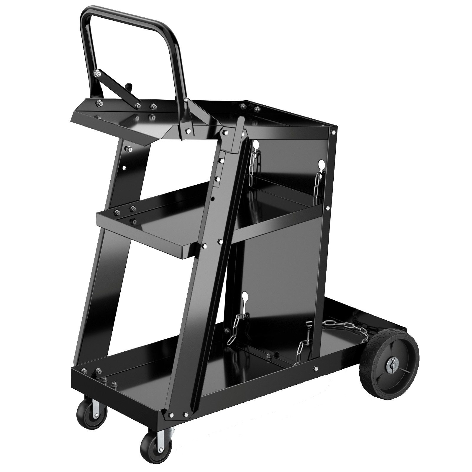 COSTWAY Werkzeugwagen, max. Traglast:100 kg, Schweißwagen mit 3 Ablageflächen