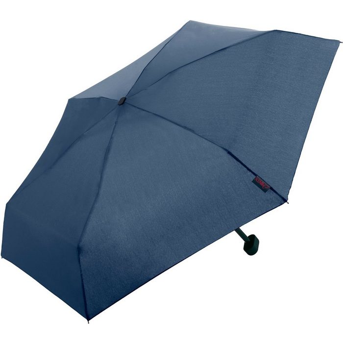 EuroSCHIRM® Taschenregenschirm Dainty marineblau extra flach und kurz
