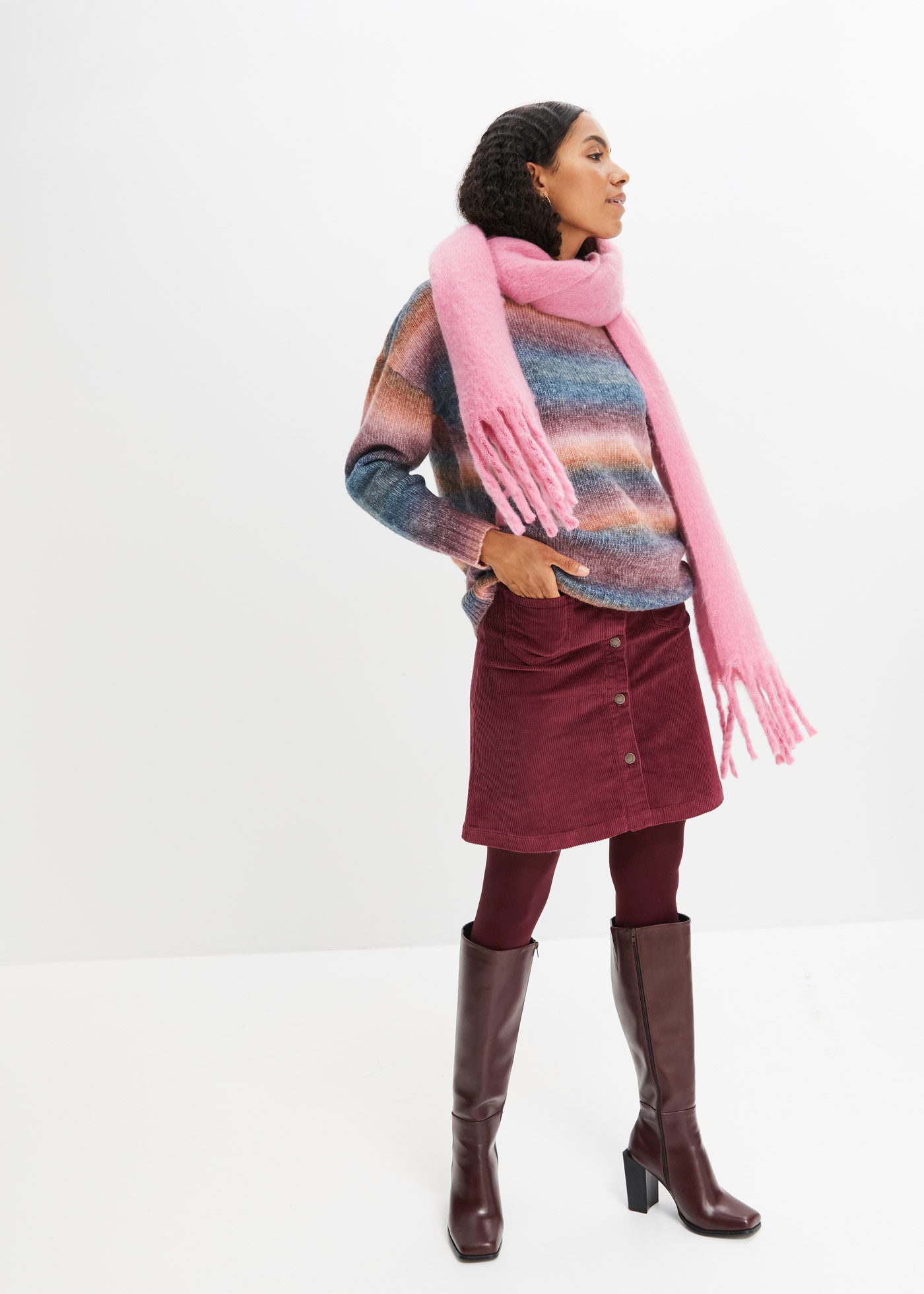 bonprix Strickpullover aus Polyacryl, Polyester, Polyamid und Wolle, ohne Kragen