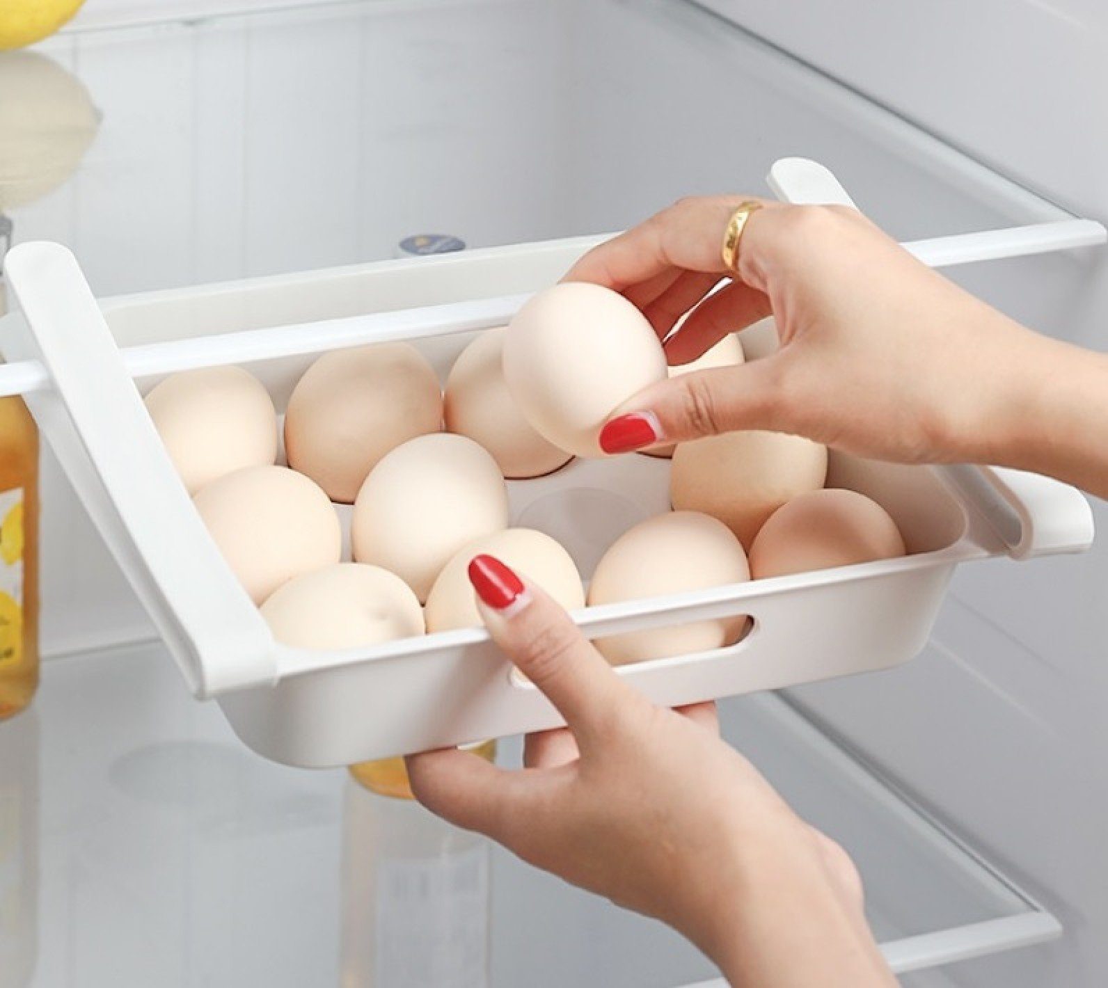 Organizer Kühlschrank, Kühlschrank für Eierbehälter Eierablage Pizzaschneider BAYLI für