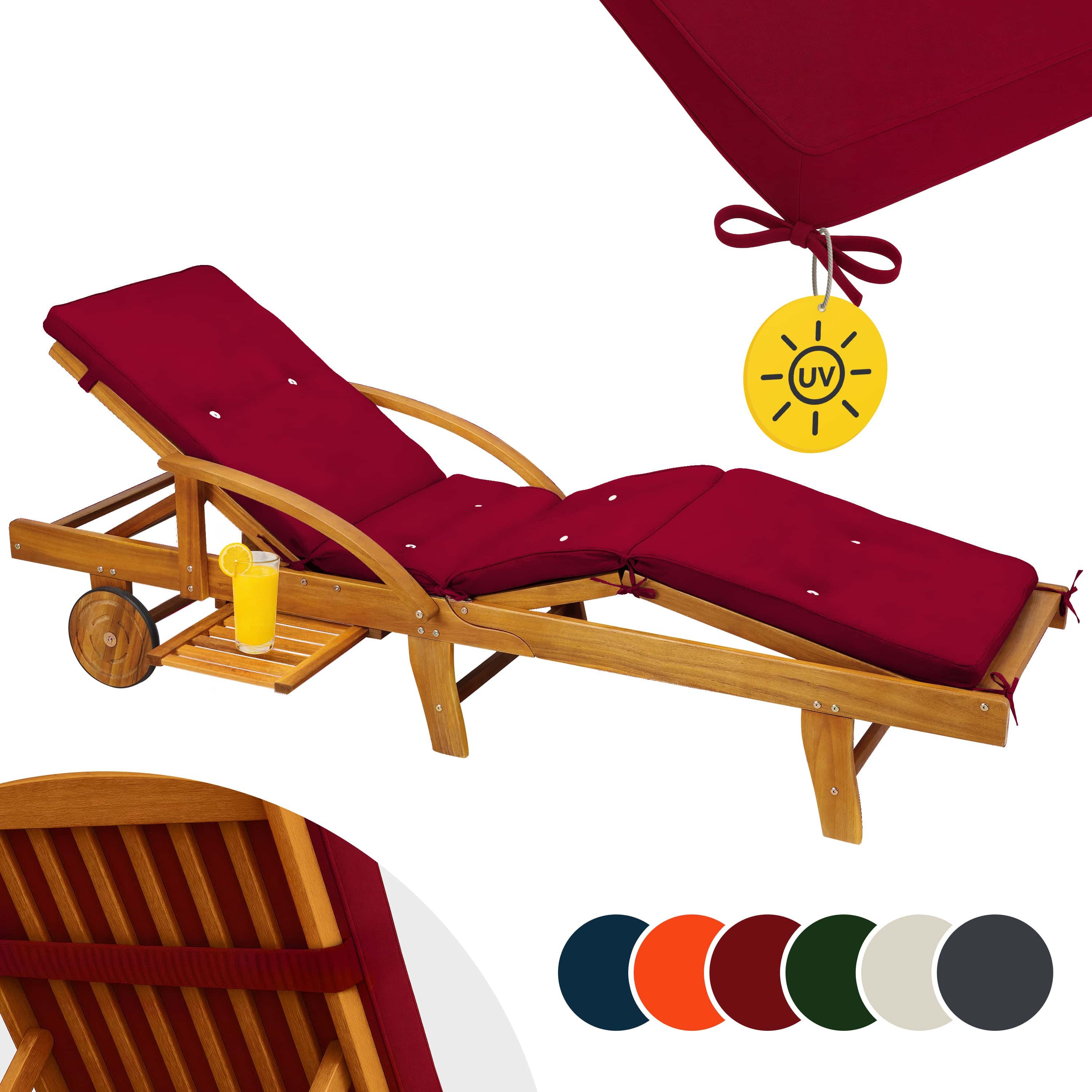 Detex Polsterauflage Tami Sun, wetterfest UV-beständig Schlaufen Zugband 5cm Dicke Polster