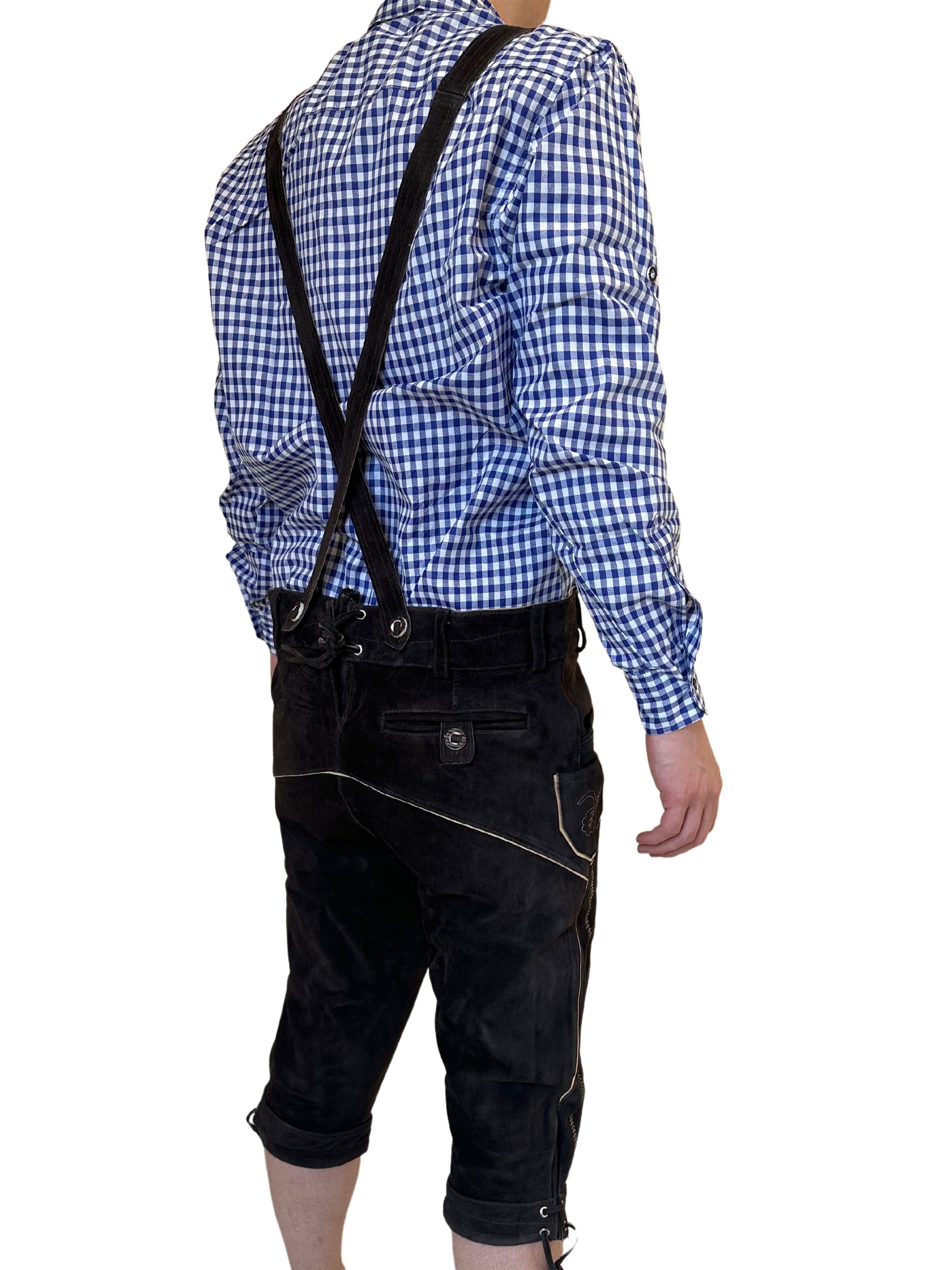 Dretaild Trachtenlederhose Premium Lederhose Herren Tracht Kneelength günstig online kaufen