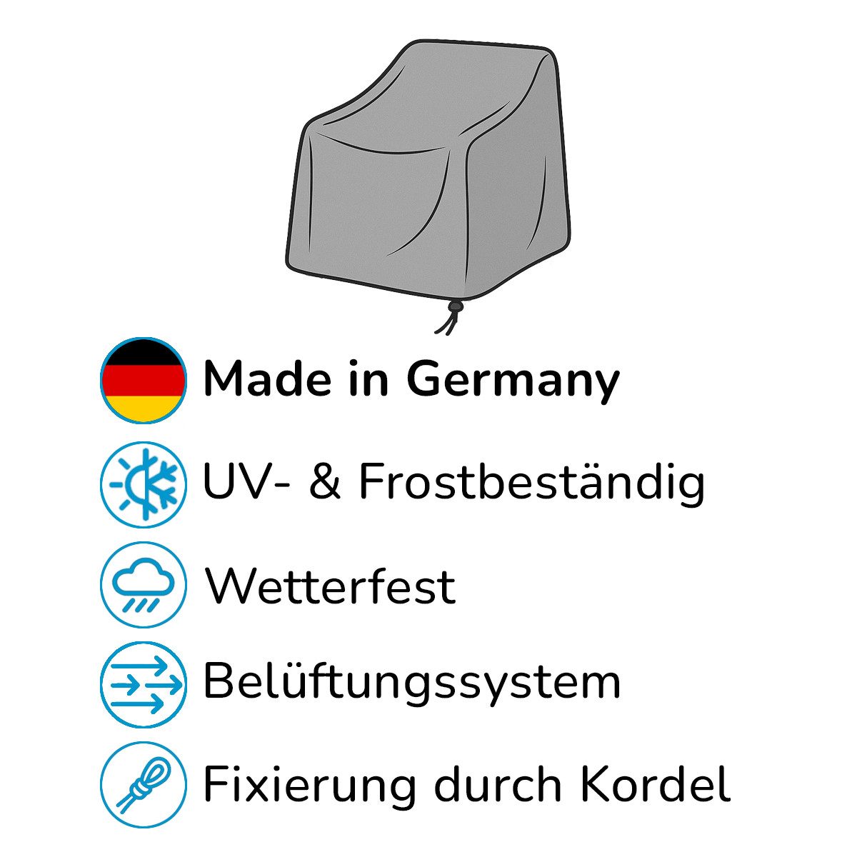 Pegaso Gartenmöbel-Schutzhülle Abdeckung Pegaso für Gartensessel 80 x 70 x 66 cm wetterfest