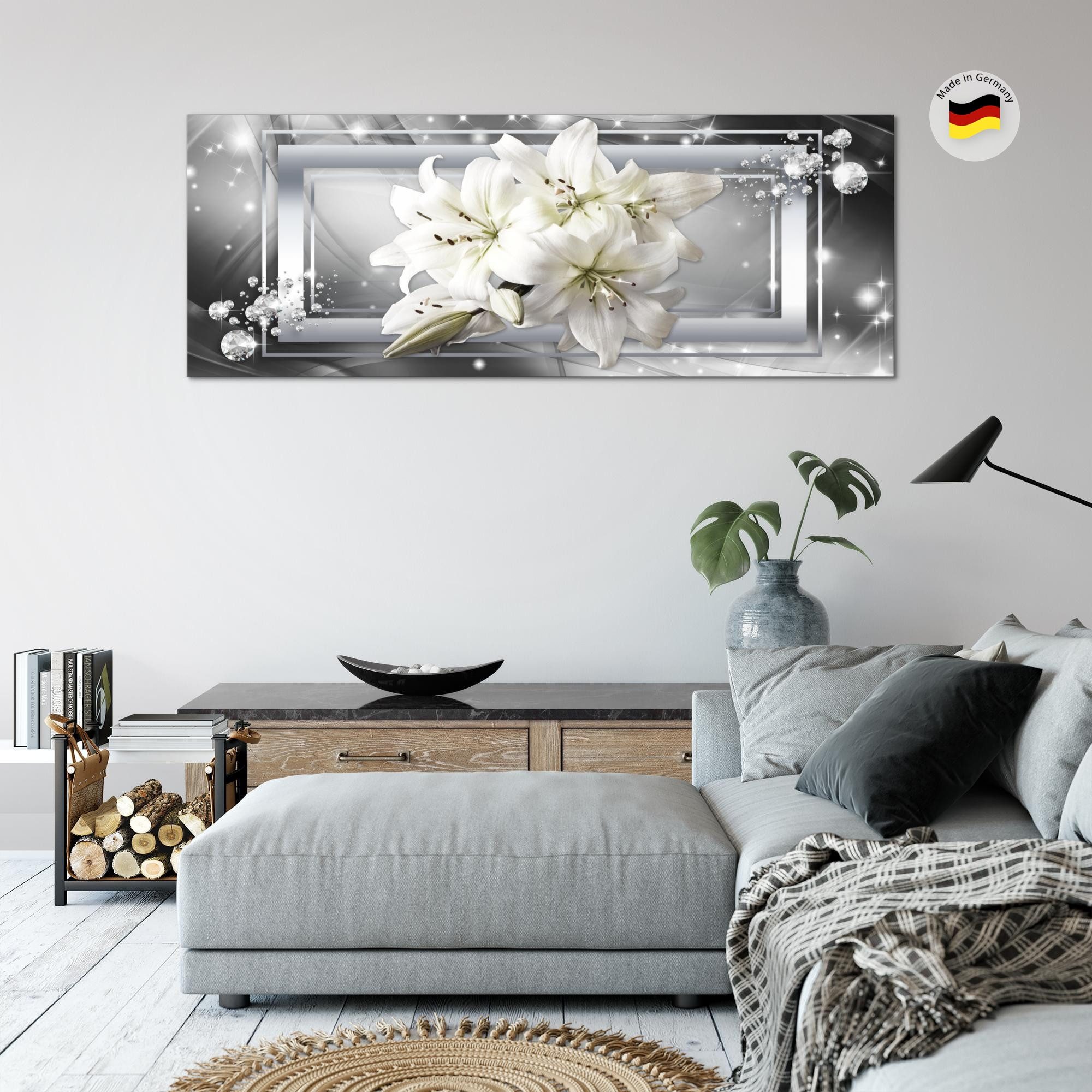 Runa Art Wandbild Wandbild Blumen Bilder XXL Wohnzimmer Schlafzimmer 100 x 40 cm, (1 St) – Bild 3 von 5