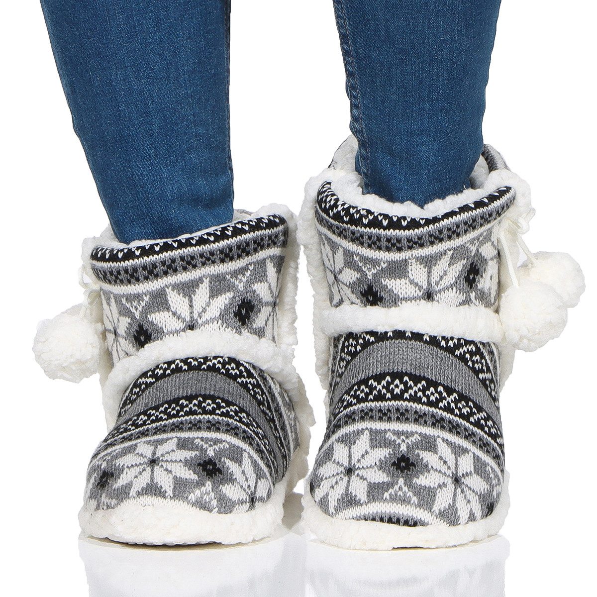 simaranda Damen 528 Hüttenschuhe zum Schlupfen