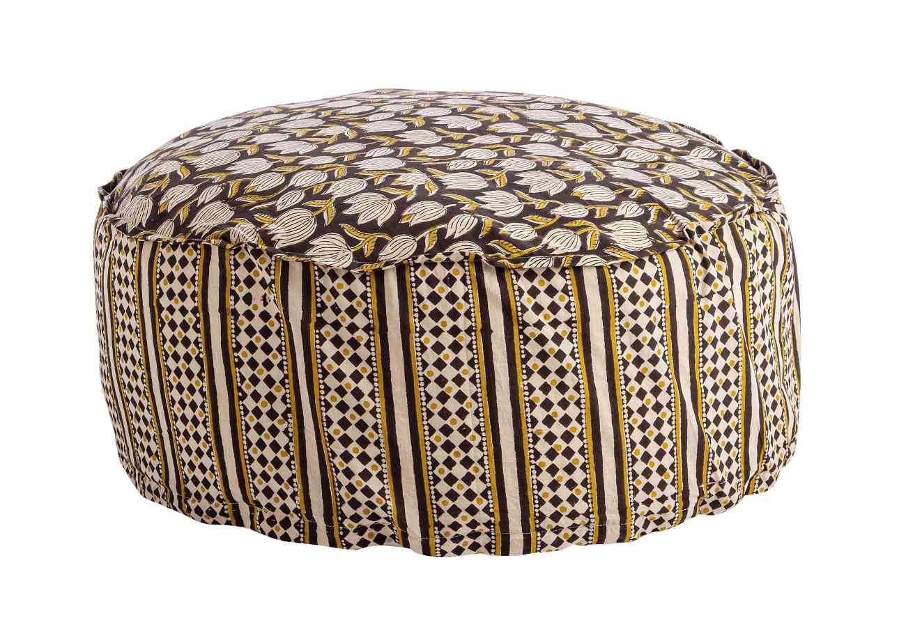 Feeling4Home Pouf Calais aus Baumwolle, Braun