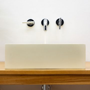 wohnfreuden Aufsatzwaschbecken Terrazzo Waschbecken TMO-04 40 cm in hellem Gelbton (Kein Set), 3_102231