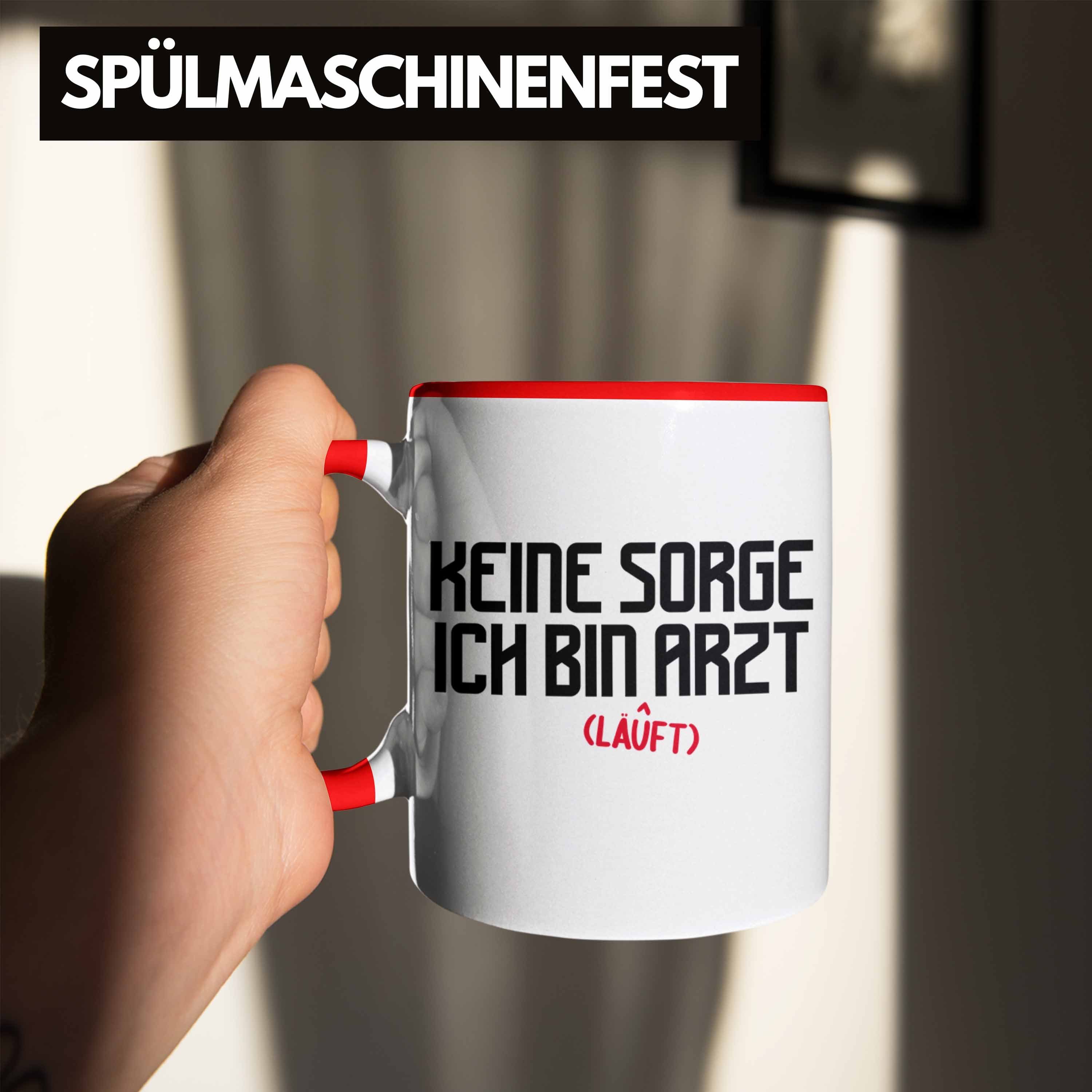 Trendation Tasse Trendation - Arzt Lustig Geschenk Arzt Männer für Krankenhaus Geschenkidee Ärzte Kaffeetasse Rot Tasse