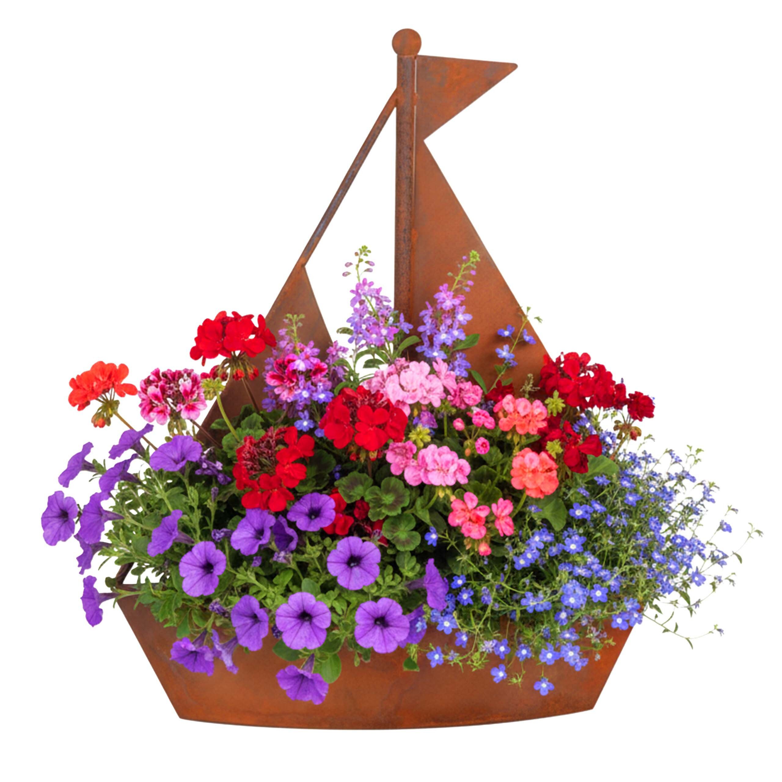 relaxdays Blumentopf Gartendeko Rost Schiff (1 St)