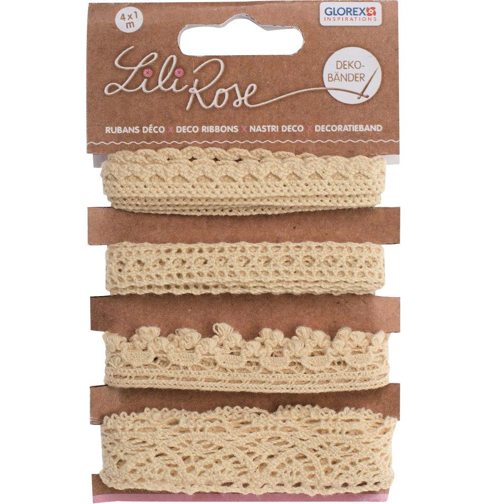 Glorex Spitzenband Glorex Deko Bänder Spitzen beige