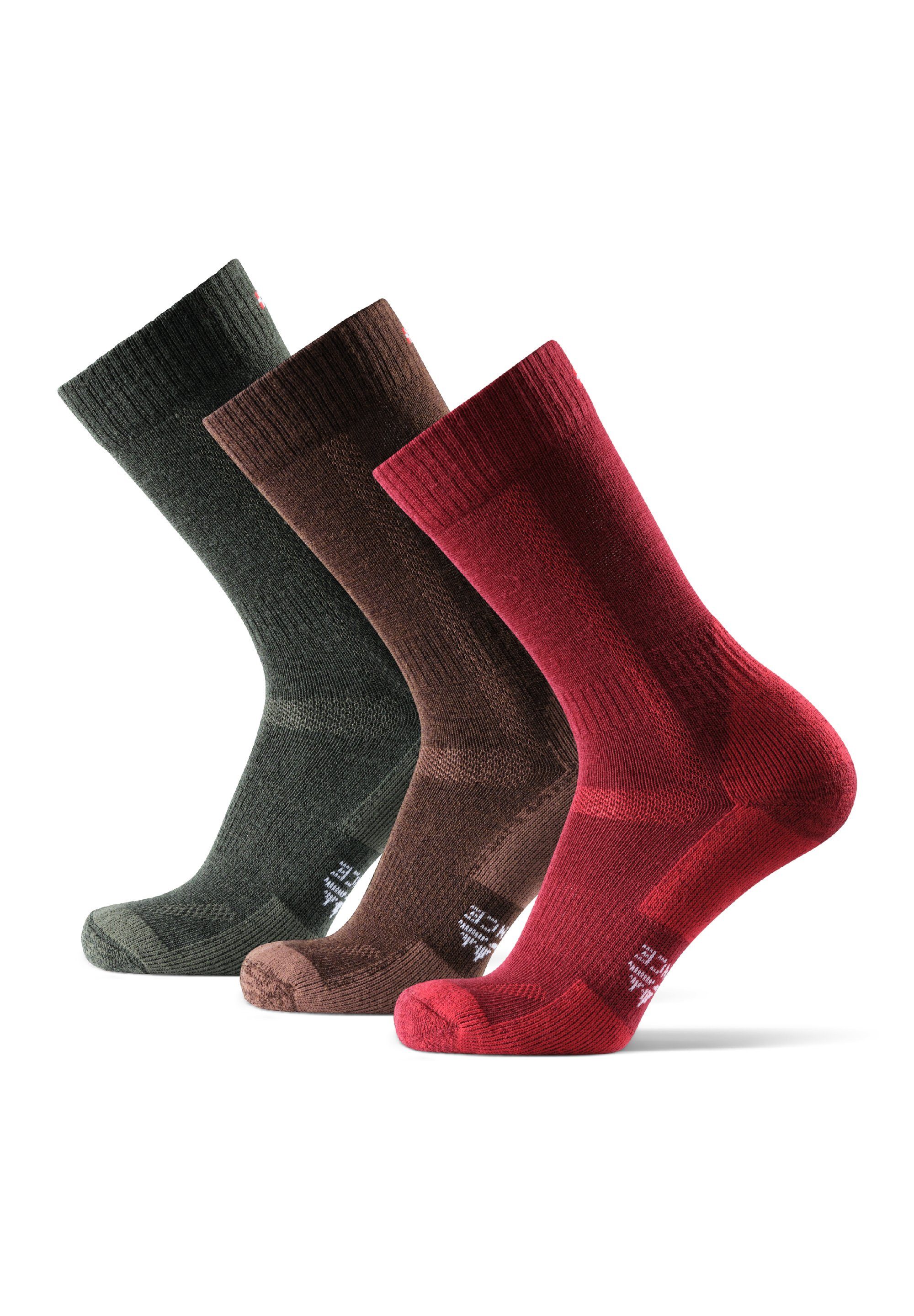 DANISH ENDURANCE Wandersocken Merino für Kinder 3-Paar) Socks Classic (Packung, Multicolor Damen Herren, Hiking & Anti-Blasen