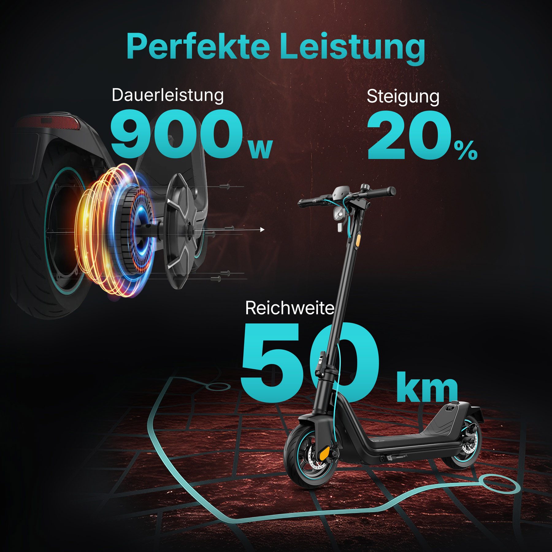 Odys E-Scooter ALPHA X5 PRO, 20 km/h, Luftreifen