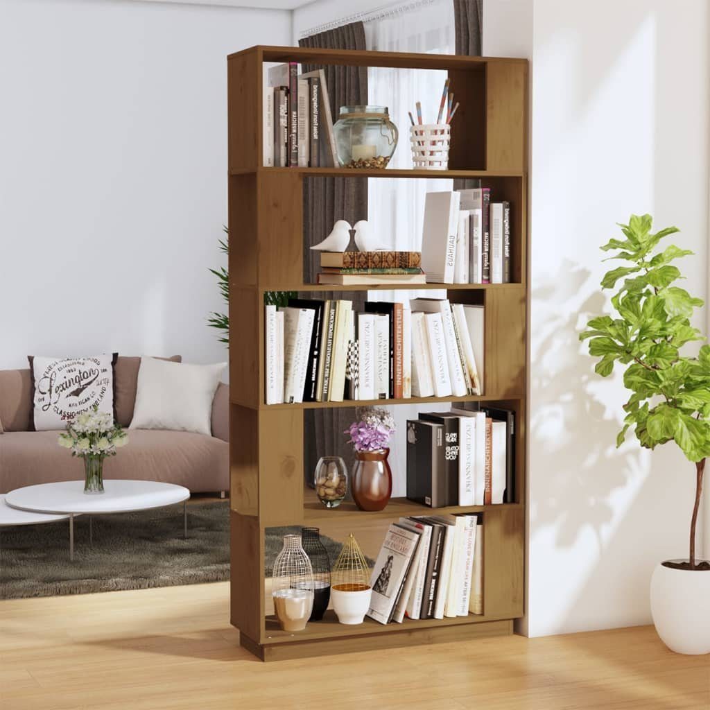 furnicato Bücherregal Bücherregal/Raumteiler Honigbraun 80x25x163,5 cm Massivholz