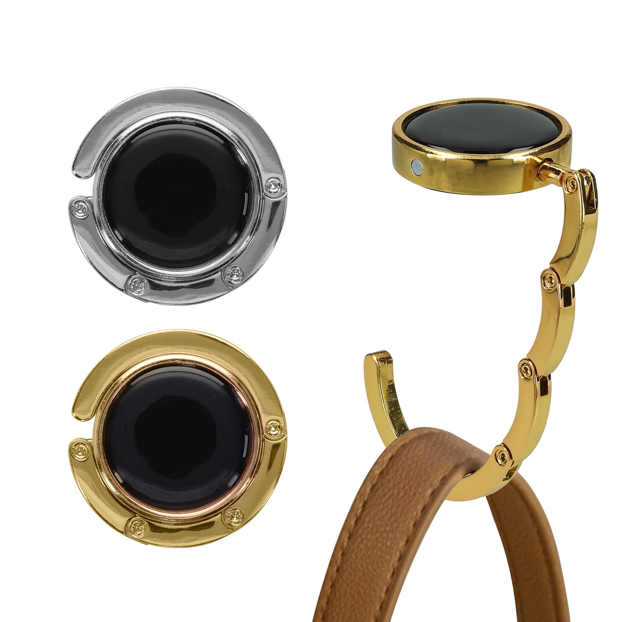 kwmobile Taschen-Halterung kwmobile Tisch Handtaschenhalter Haken, (2-tlg., 2x Faltbare Antirutsch Taschenhaken Halterung für Handtaschen)