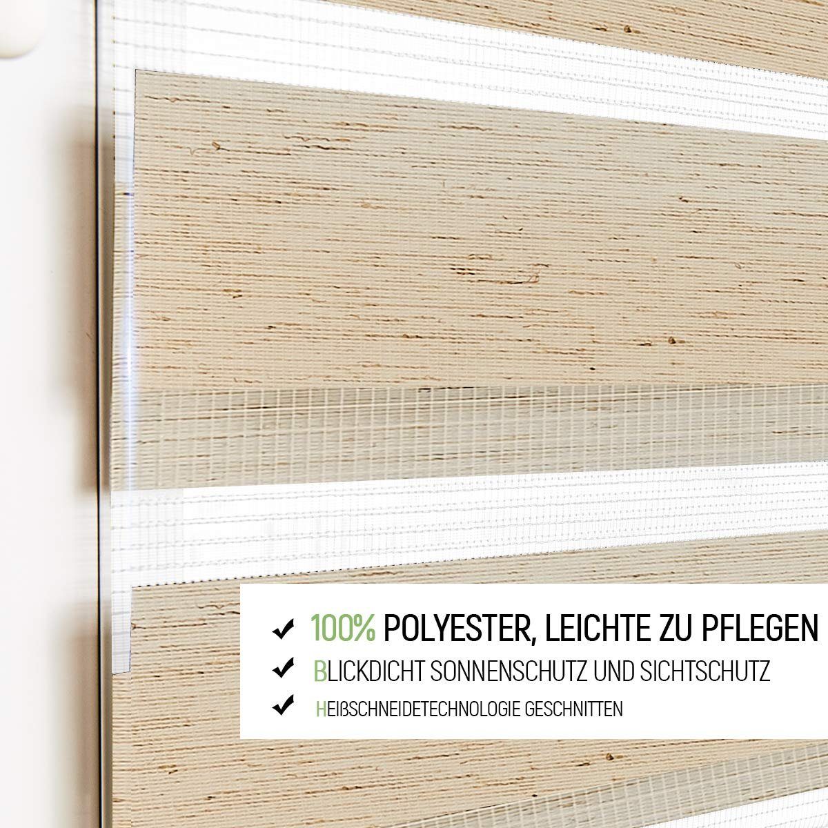 Doppelrollo Klemmfix ohne Bohre, OUBO, verdunkelnd, Fensterrollo Seitenzugr günstig online kaufen