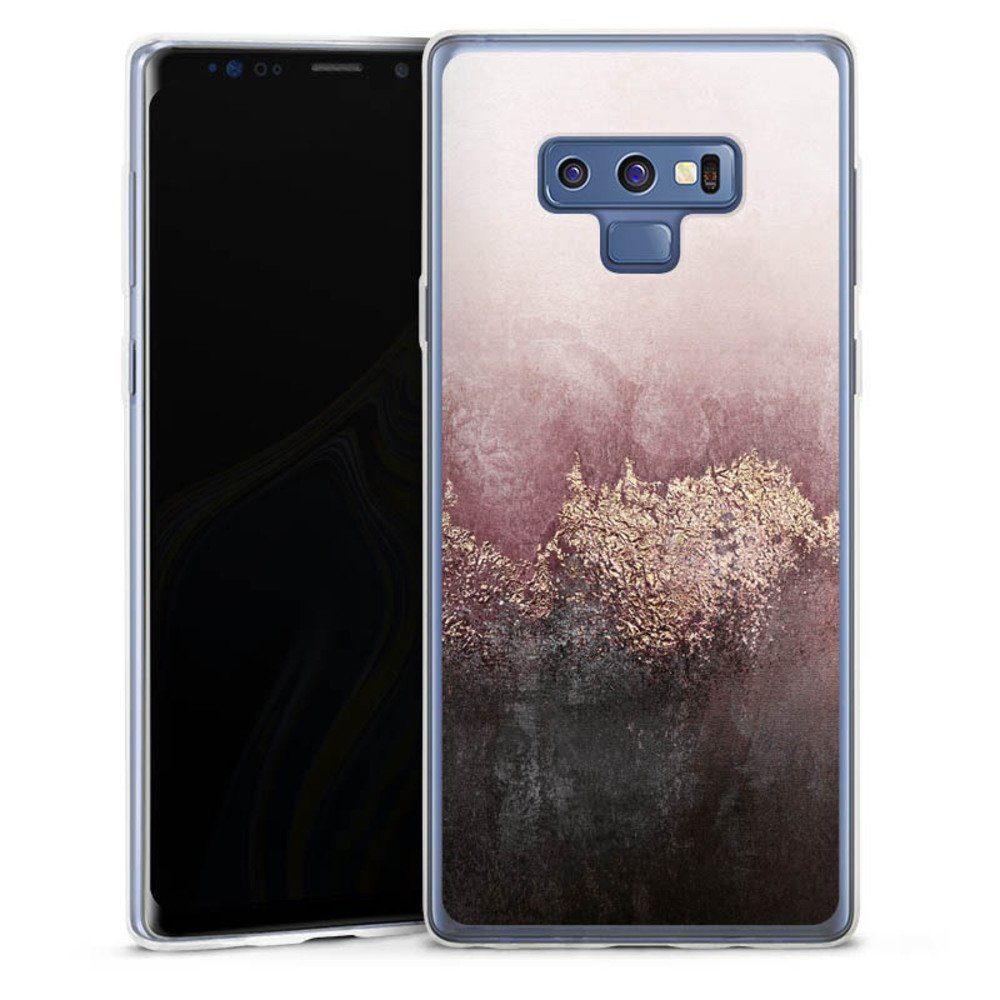 DeinDesign Handyhülle Glitzer Look Staub Elisabeth Fredriksson Pink Sky Dust Gold Print, Samsung Galaxy Note 9 Slim Case Silikon Hülle Ultra Dünn Schutzhülle