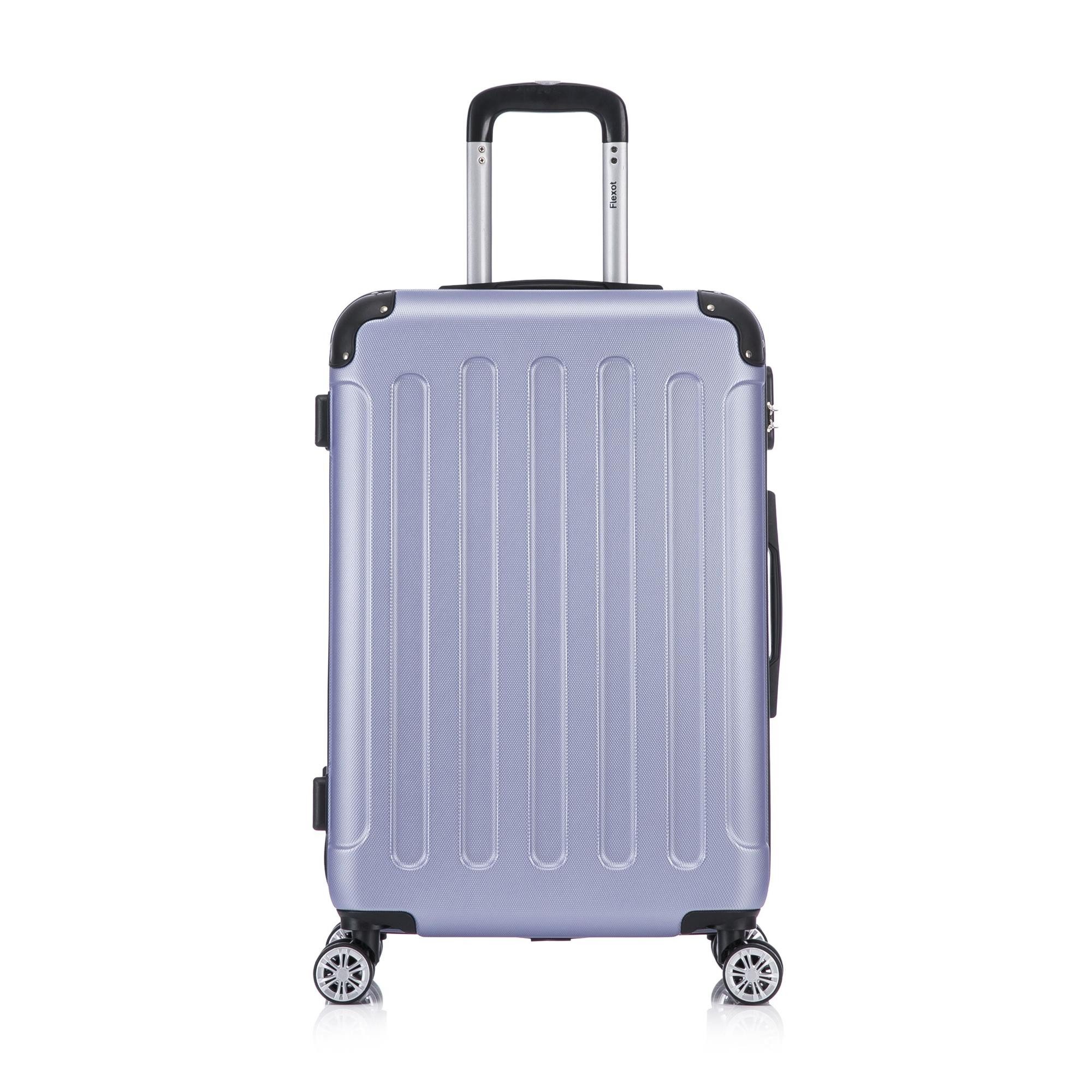 Flexot Hartschalen-Trolley F-2045 Kofferset, 360° Rollen, robuster Reisekoffer, Bordcase, 4 Rollen, Robuster und moderner Koffer mit vier 360° Rollen und Zahlenschloss