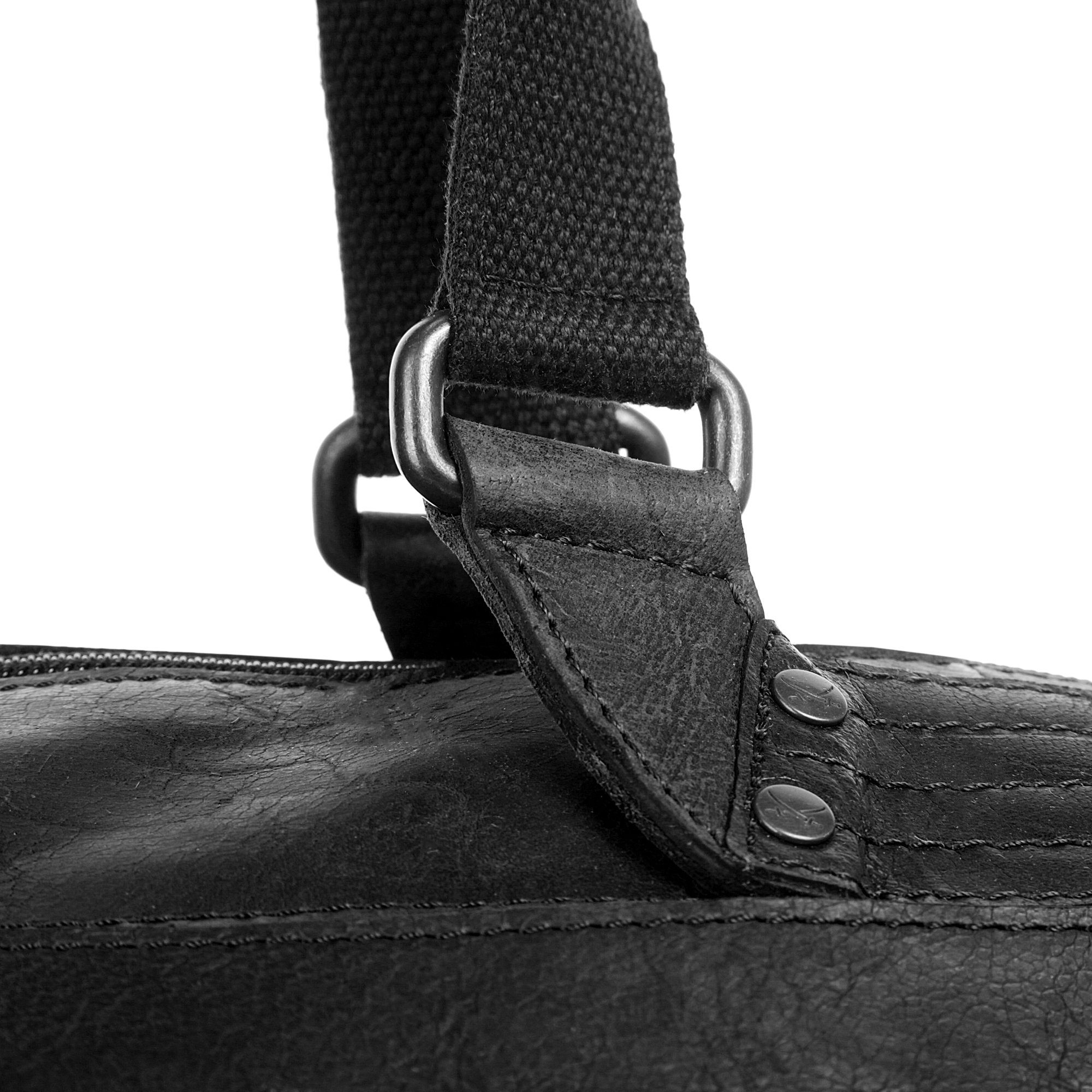Leder schwarz Sansibar Reisetasche, echt