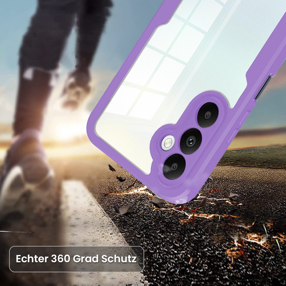 Tec-Expert Handyhülle 360 Grad Hülle für Samsung Galaxy A05s 6.7 Zoll, 6.7, Rundum Schutz Cover Case Hülle robust