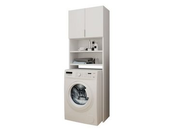 MIRJAN24 Waschmaschinenumbauschrank Bonito (mit 2 Türen) Griffe aus Aluminium, geräumigen Regalen