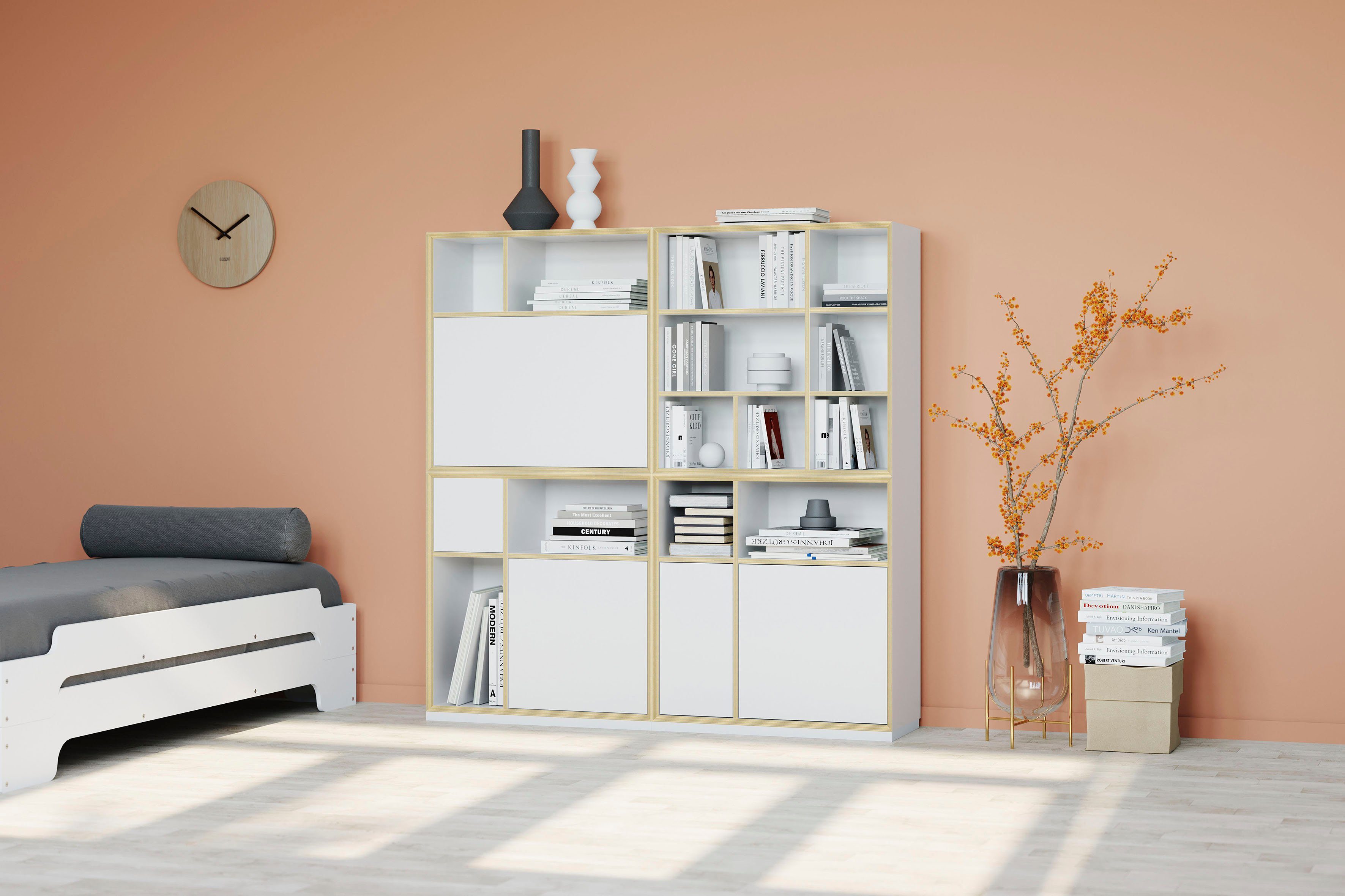 Müller Design German dem | HOME OFFICE, PLY VERTIKO Regalelement mit Award weiß Ausgezeichnet 2021 FIVE weiß LIVING SMALL