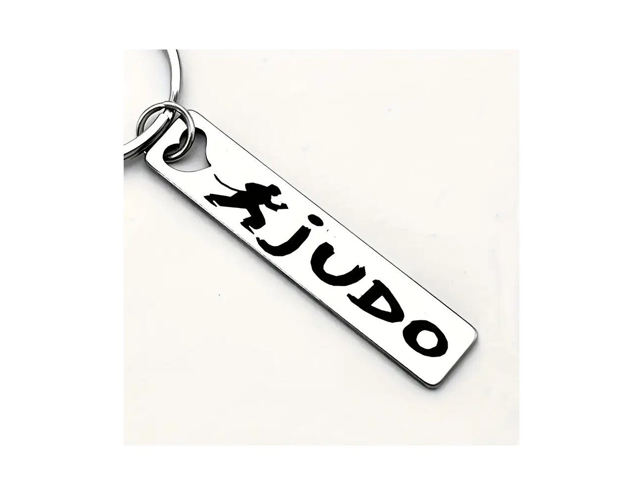 BAY-Sports Schlüsselanhänger Judo Motiv aus Edelstahl Anhänger Geschenk (Stück, Judo), hochwertiges Edelstahl stilvoller Judo-Schriftzug rostfrei ca. 8 cm