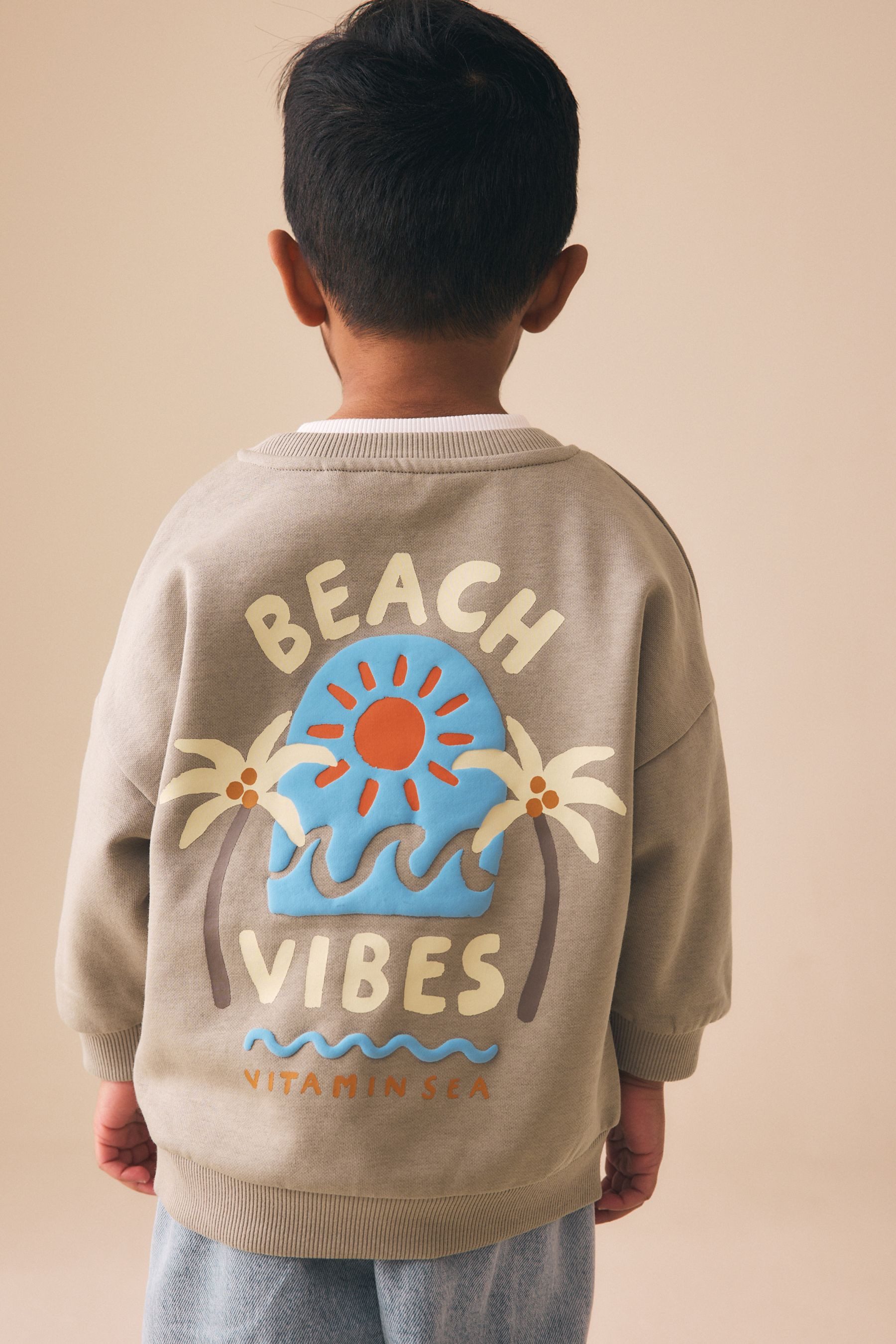 Next Sweater Sweatshirt mit Rundhalsausschnitt und Print (1-tlg)