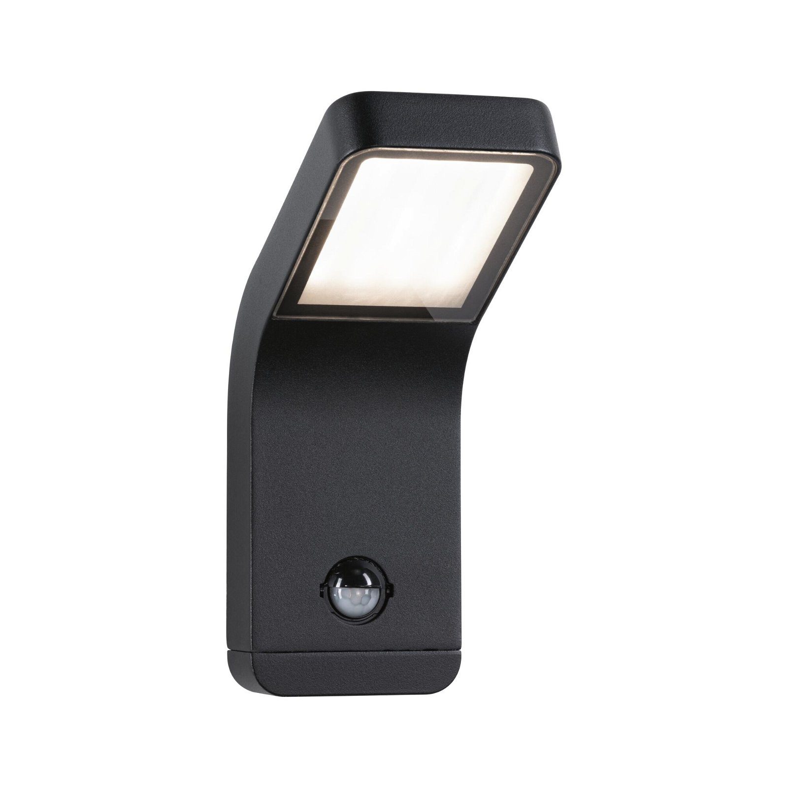 Paulmann LED Außen-Wandleuchte Kulma IP44 90x174mm 3000K 7,5W 500lm 230V Anthrazit Aluminium, LED fest integriert, Warmweiß, Bewegungsmelder seewasserresistent