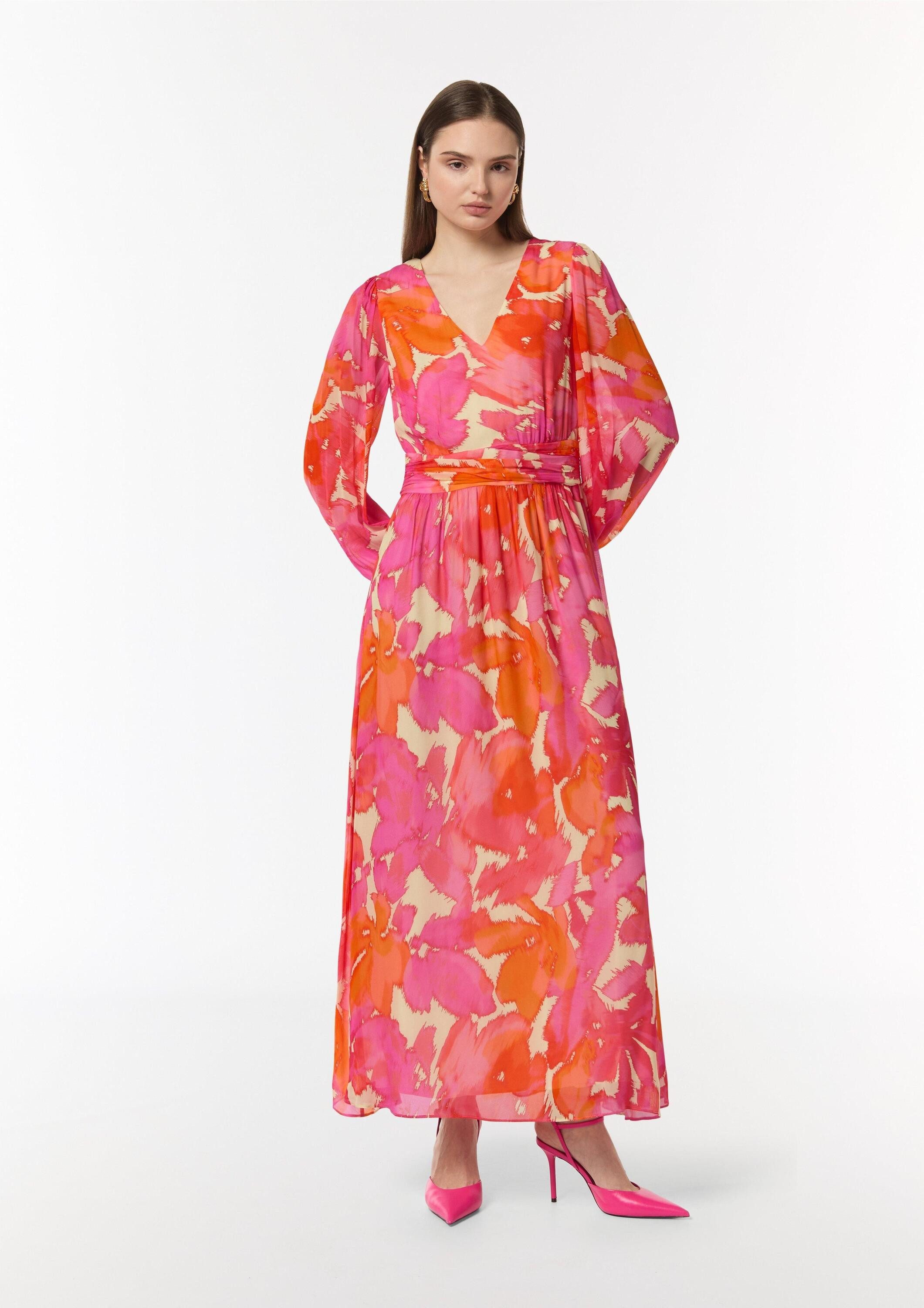 comma Maxikleid Kleid Maxikleid aus Chiffon günstig online kaufen