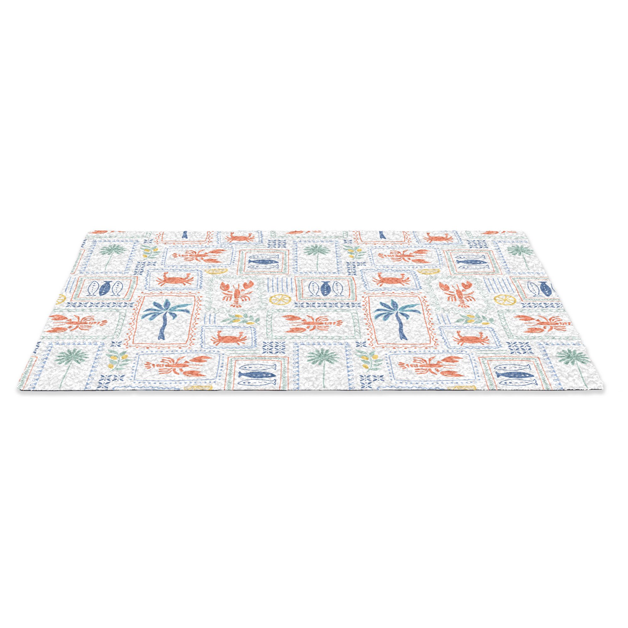 MuchoWow Fußmatte Zee - Zomer - Krab - Patroon, Rechteckig, innen Schmutzfangmatte, Tür, Schmutzfänger Flur, Teppich 60x40 cm