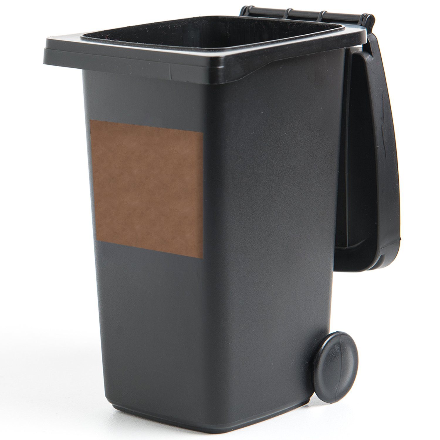Mülltonne, Leder - Abfalbehälter Sticker, MuchoWow Tiere - (1 Container, Mülleimer-aufkleber, Braun St), Wandsticker