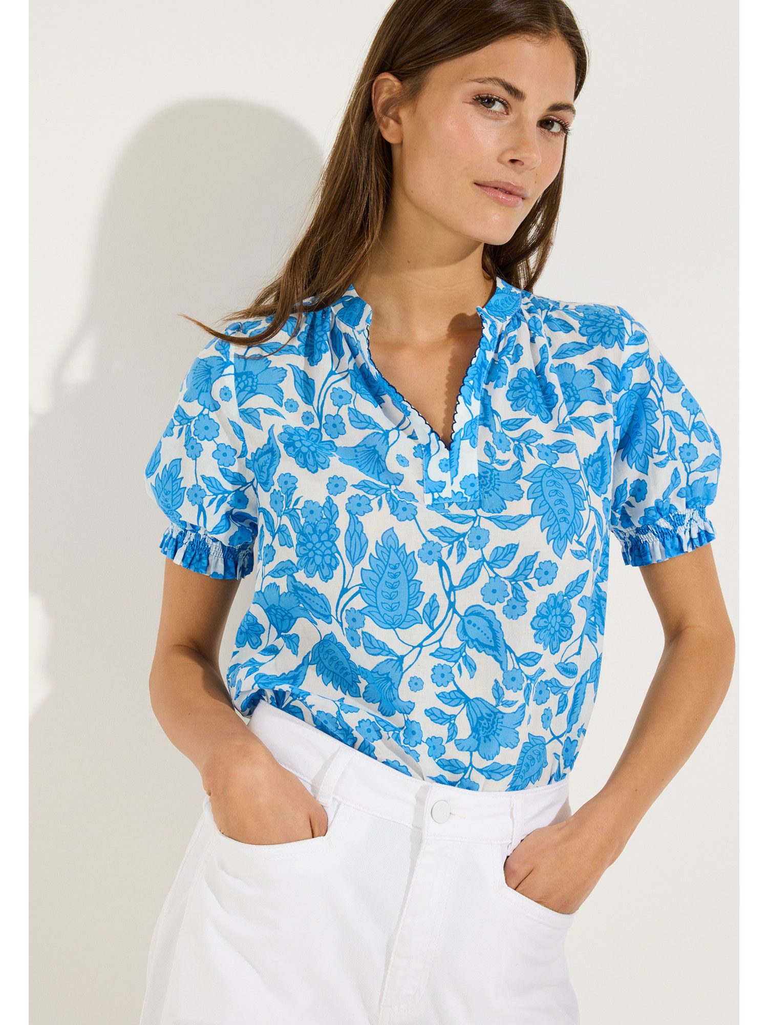Klassische Bluse sommerliche Printbluse