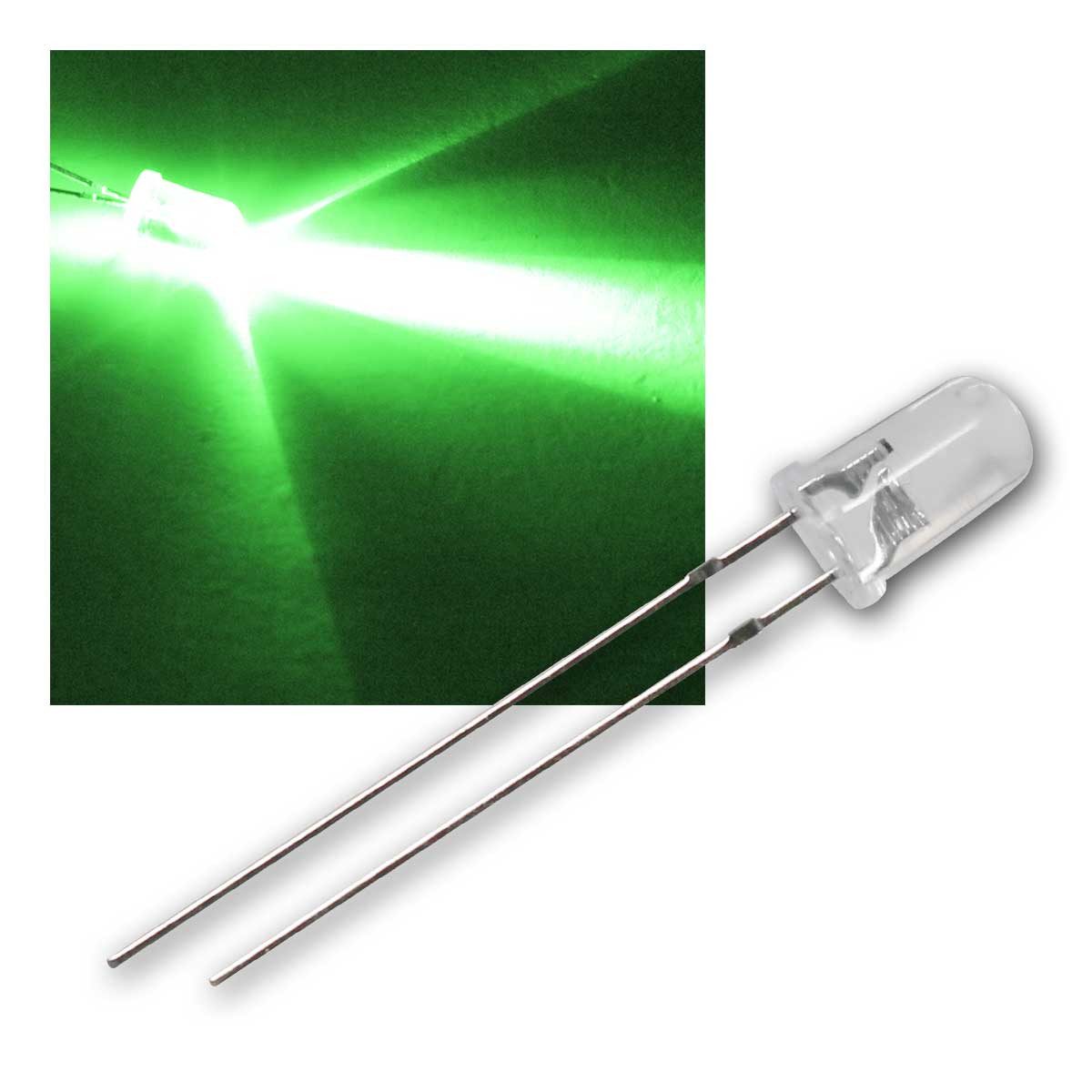 world-trading-net Modellbausatz 25 Stk LED 5mm wasserklar grün 12V "WTN-5-12Vg"