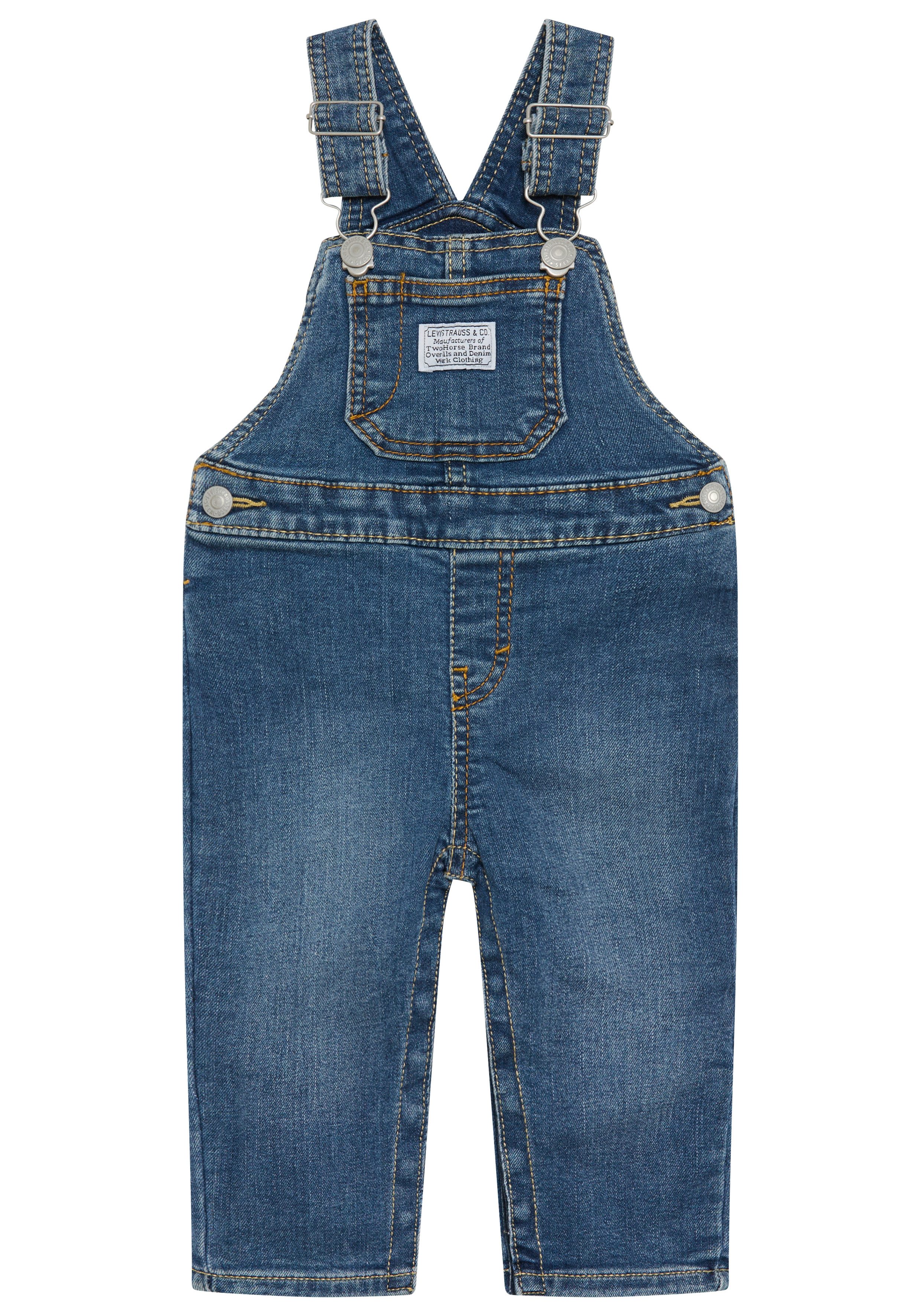 Levi's® Kids Jeanslatzhose LVN DENIM OVERALL wickelfreundliche Knopföffnung, Regular Fit