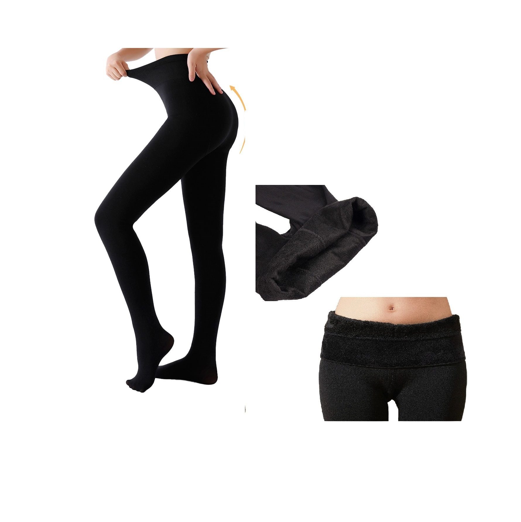 Antonio Thermostrumpfhose Antonio Damen Fleece Winter Stretch Thermo-Strumpfhose Schwarz Gr.