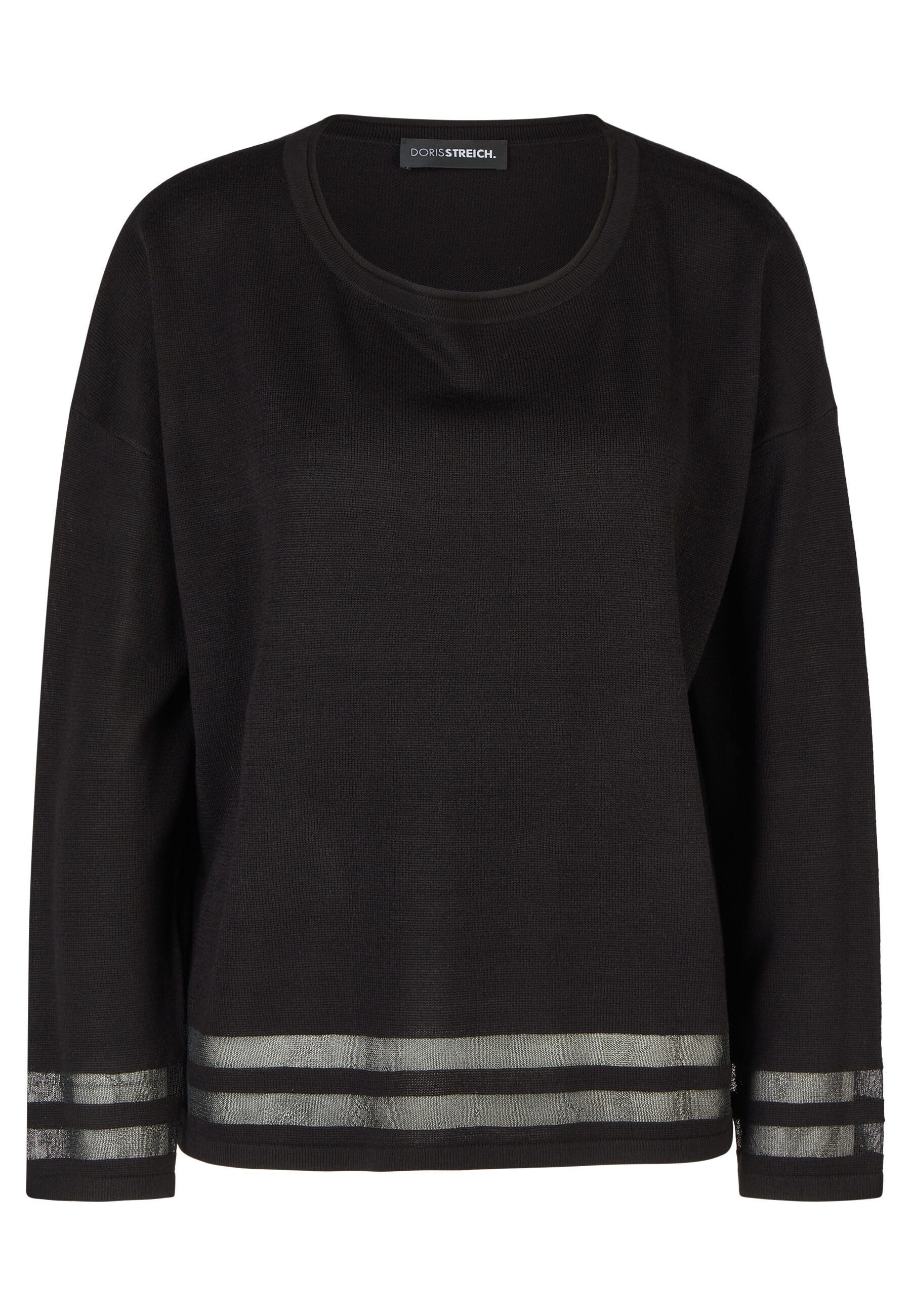 Doris Streich Strickpullover mit halbtransparenten Schmuck-Streifen