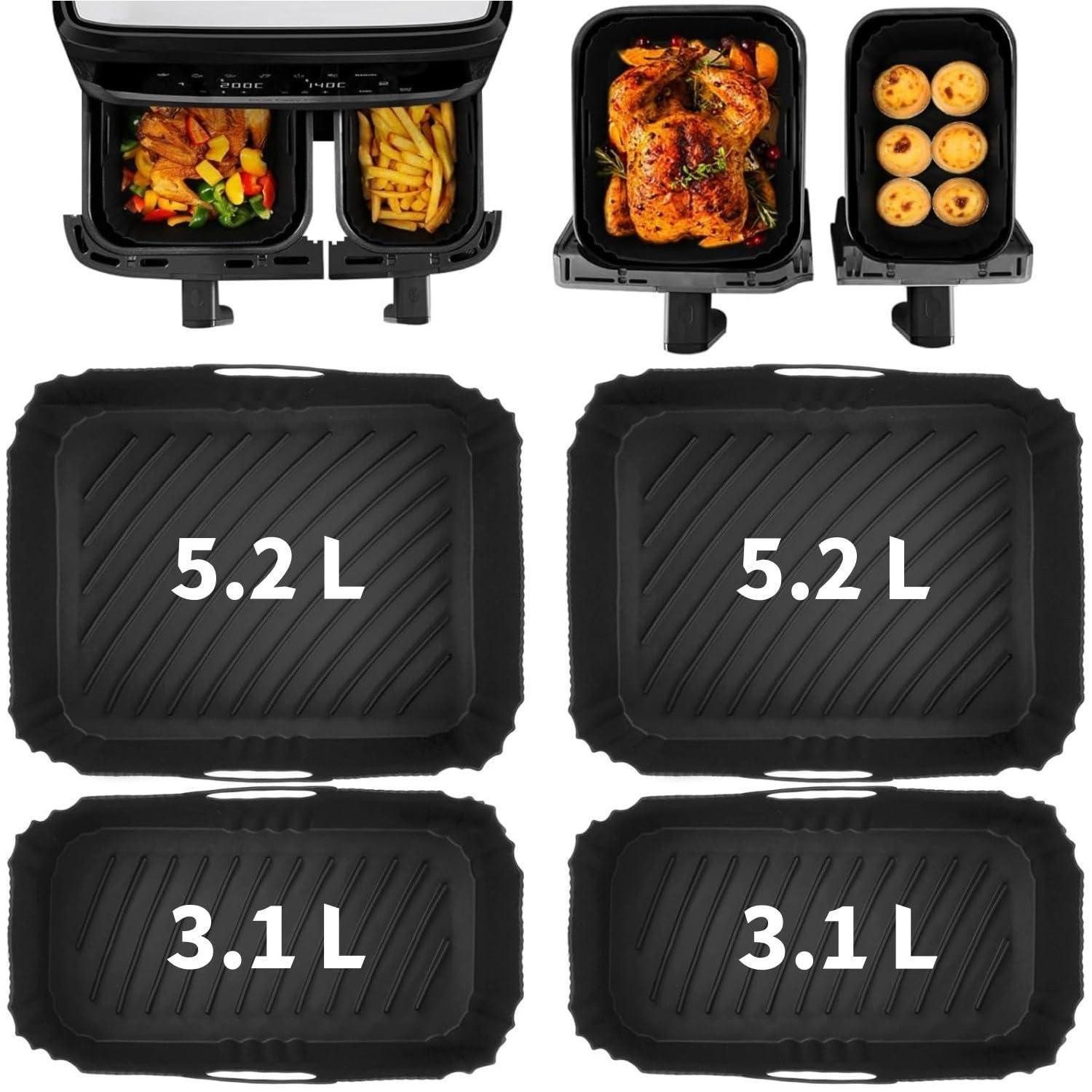 LuxusKollektion Kochbesteck-Set Luftfritteusen-Einlagen Silikon 4er Set