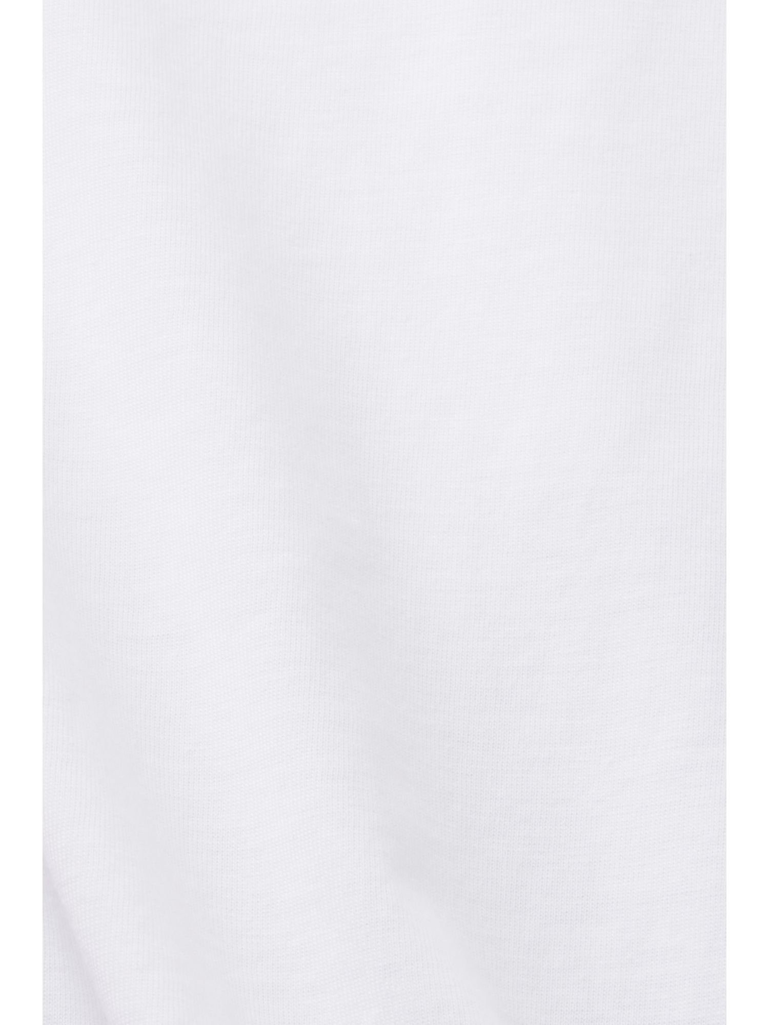 Print, 100 Rundhals-T-Shirt by T-Shirt mit Baumwolle % WHITE Esprit edc (1-tlg)