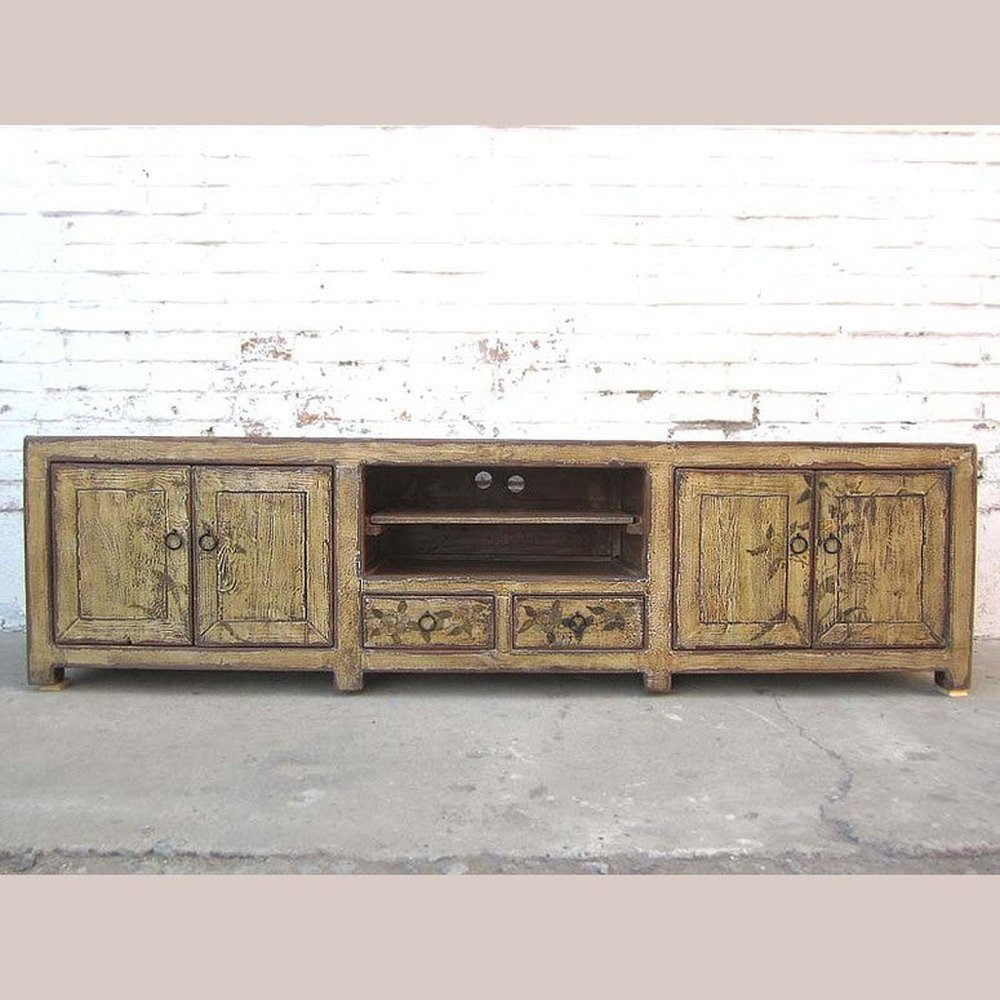 Kommode China große TV Lowboard für Flachbildschirm antik Look vintage finish