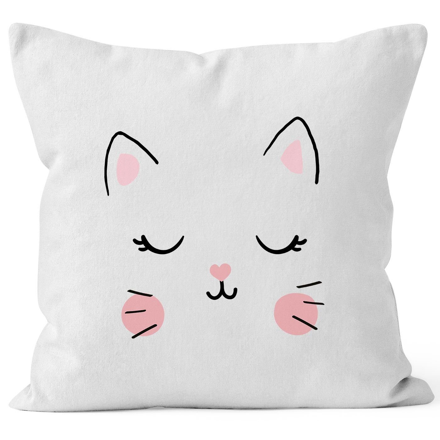 MoonWorks Dekokissen KissenBezug Katze Katzengesicht Cat Tiergesichter