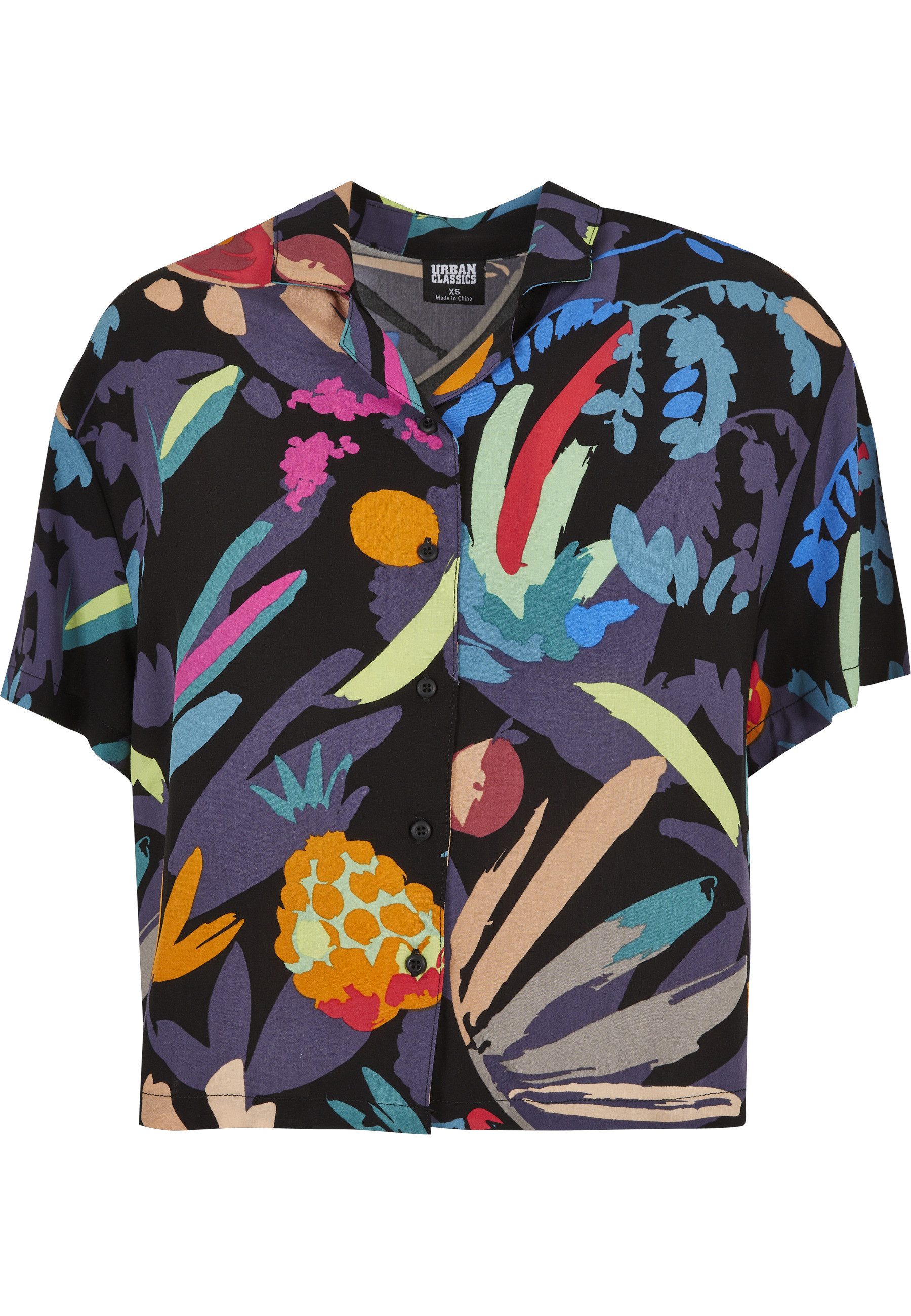 URBAN CLASSICS Kurzarmshirt Urban Classics Damen Ladies Resort Shirt (1-tlg)