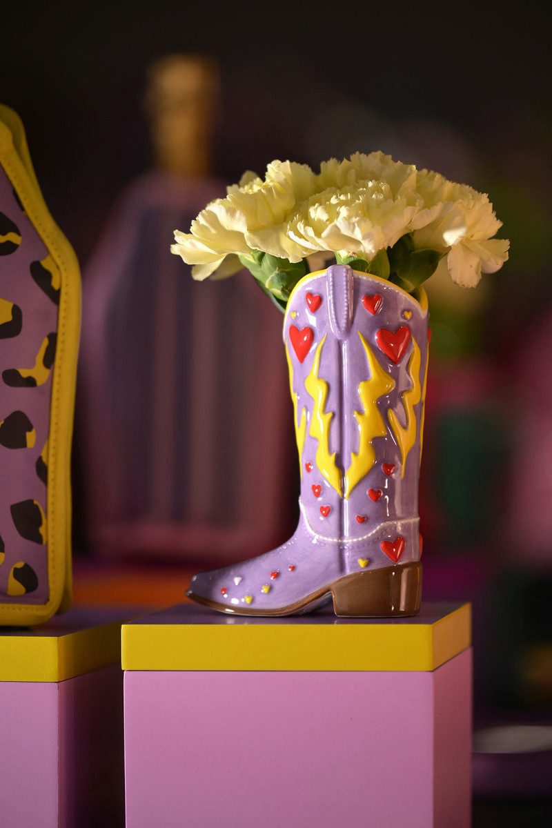 Giftcompany Dekovase Mignon Vase Cowboystiefel lila 15cm (Dekovase) günstig online kaufen