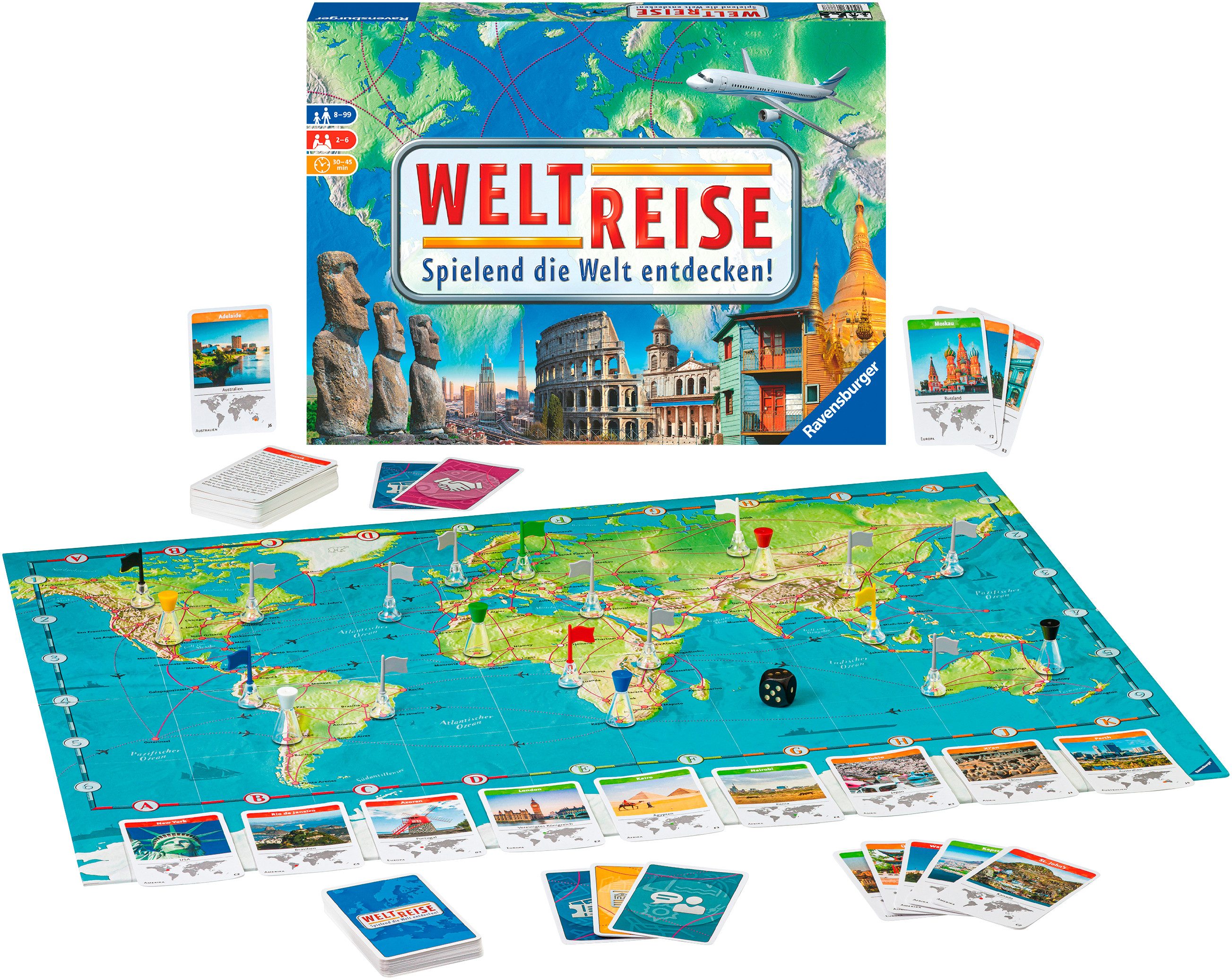 Ravensburger Spiel Weltreise, Familienspiel, Made in Europe