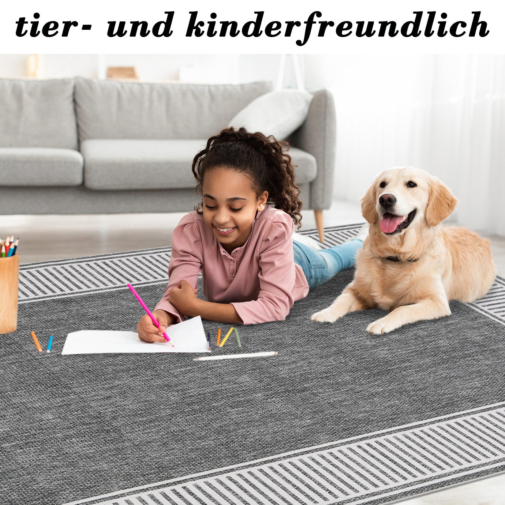 GarveeMore Teppich, rechteckig, Höhe: 7 mm, Moderner Teppich mit geometrisc günstig online kaufen